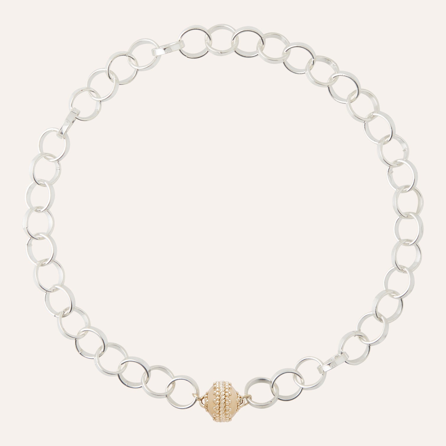 Sterling Silver Round Link Chain Necklace