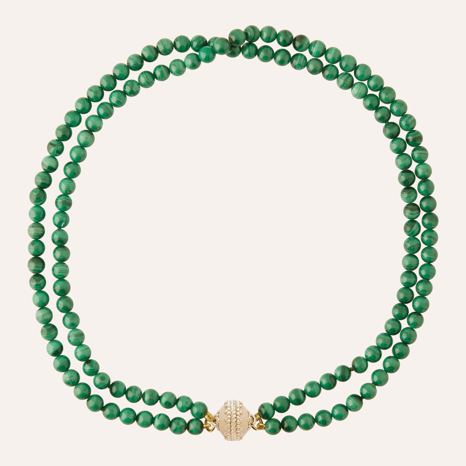 Victoire 6mm Double Strand Malachite Necklace