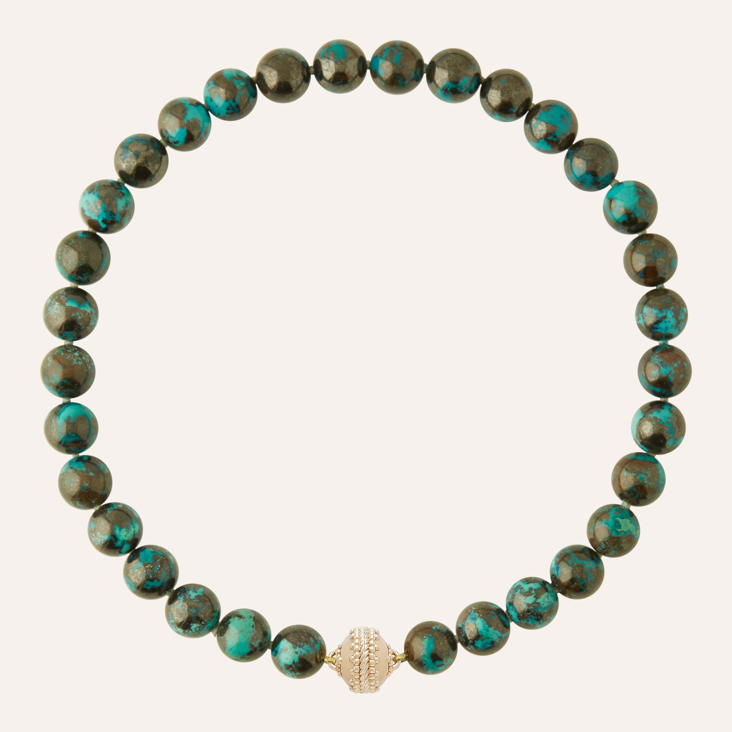 Victoire 12mm Blue Chrysocolla Necklace