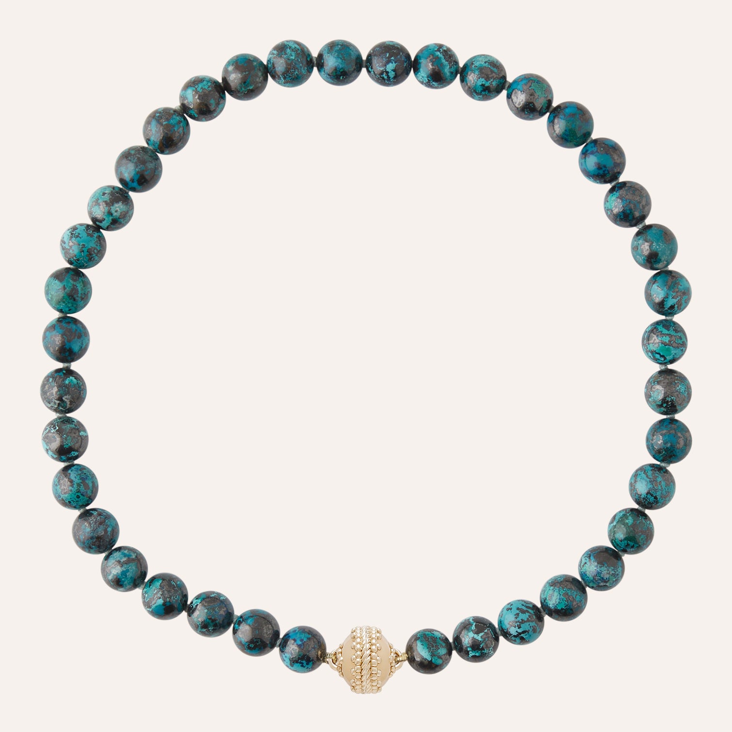 Victoire 5mm Chrysocolla Beaded Necklace