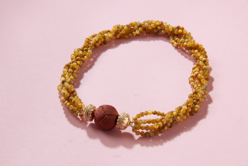 Victoire Golden Tiger Eye 4mm Multistrand Necklace