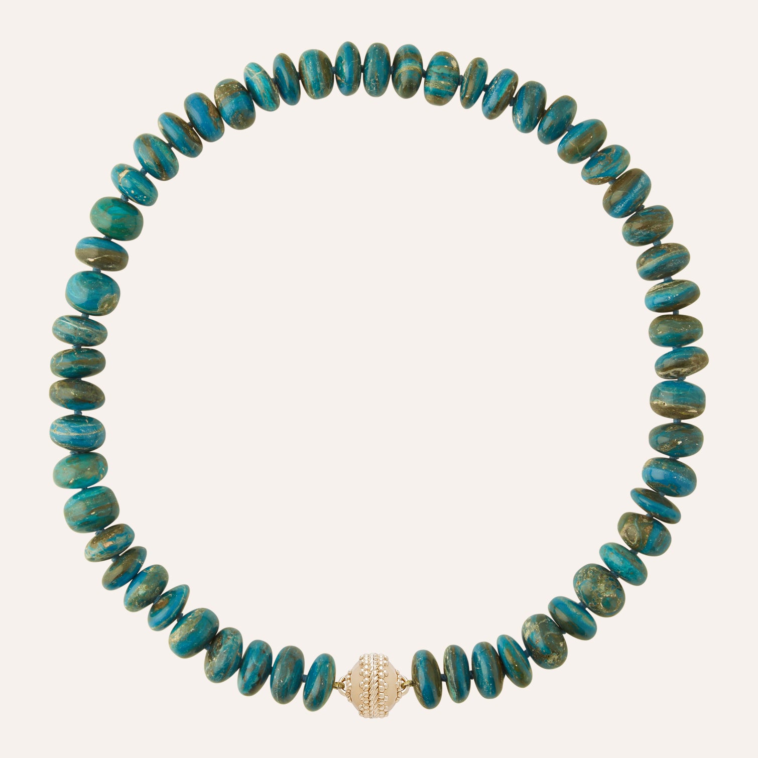 Blue Opaline 10-12mm Rondelle Necklace