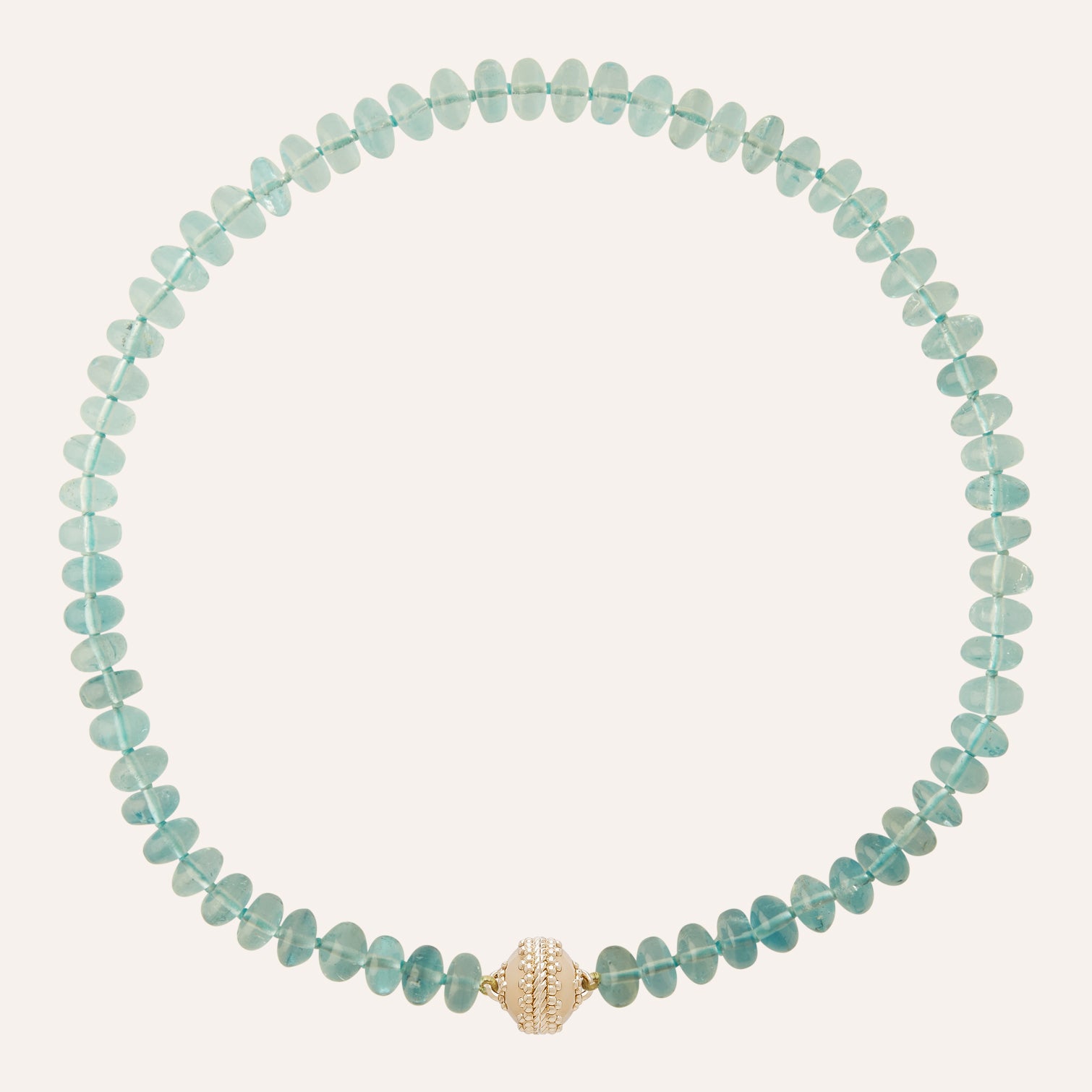 Blue Topaz 9mm Rondelle Necklace
