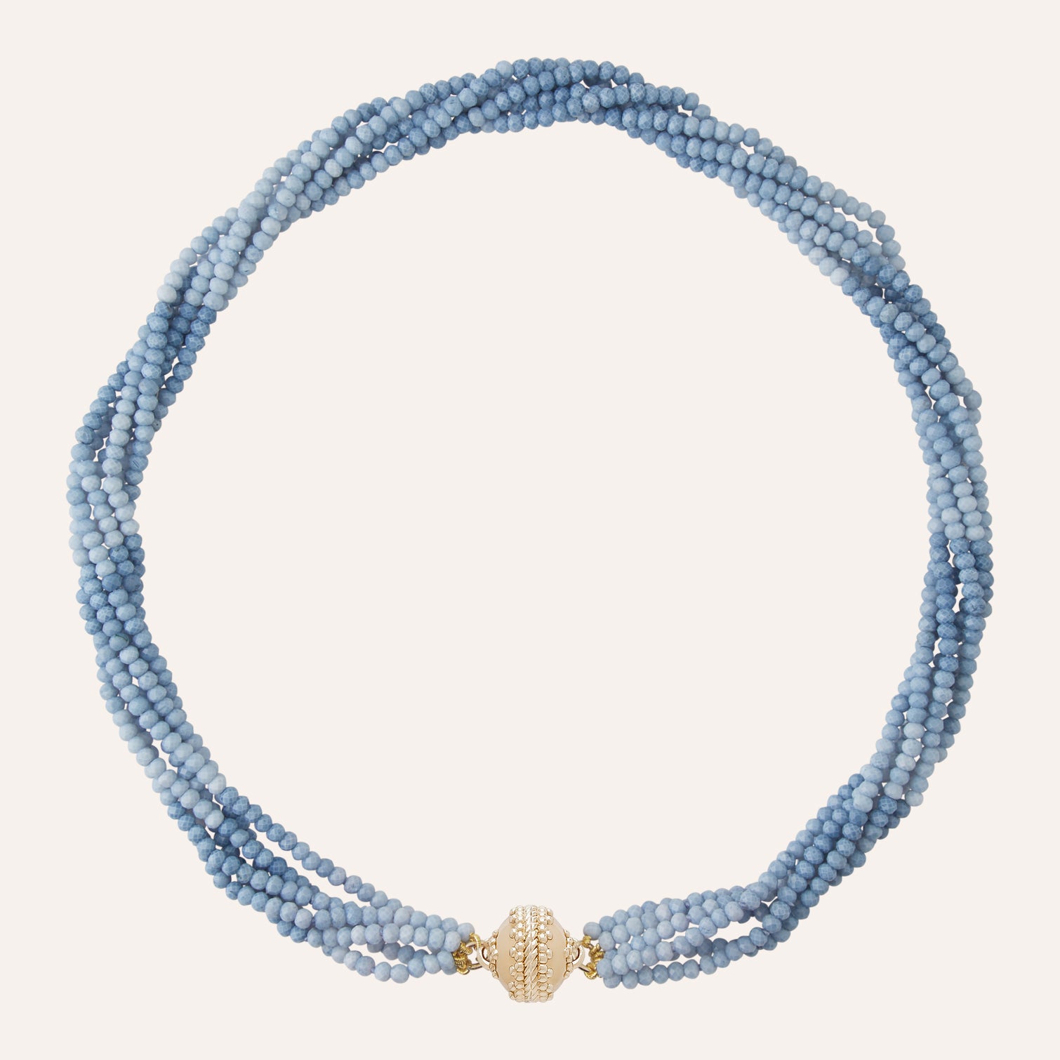 Blue Opal Multi-Strand Michel Necklace