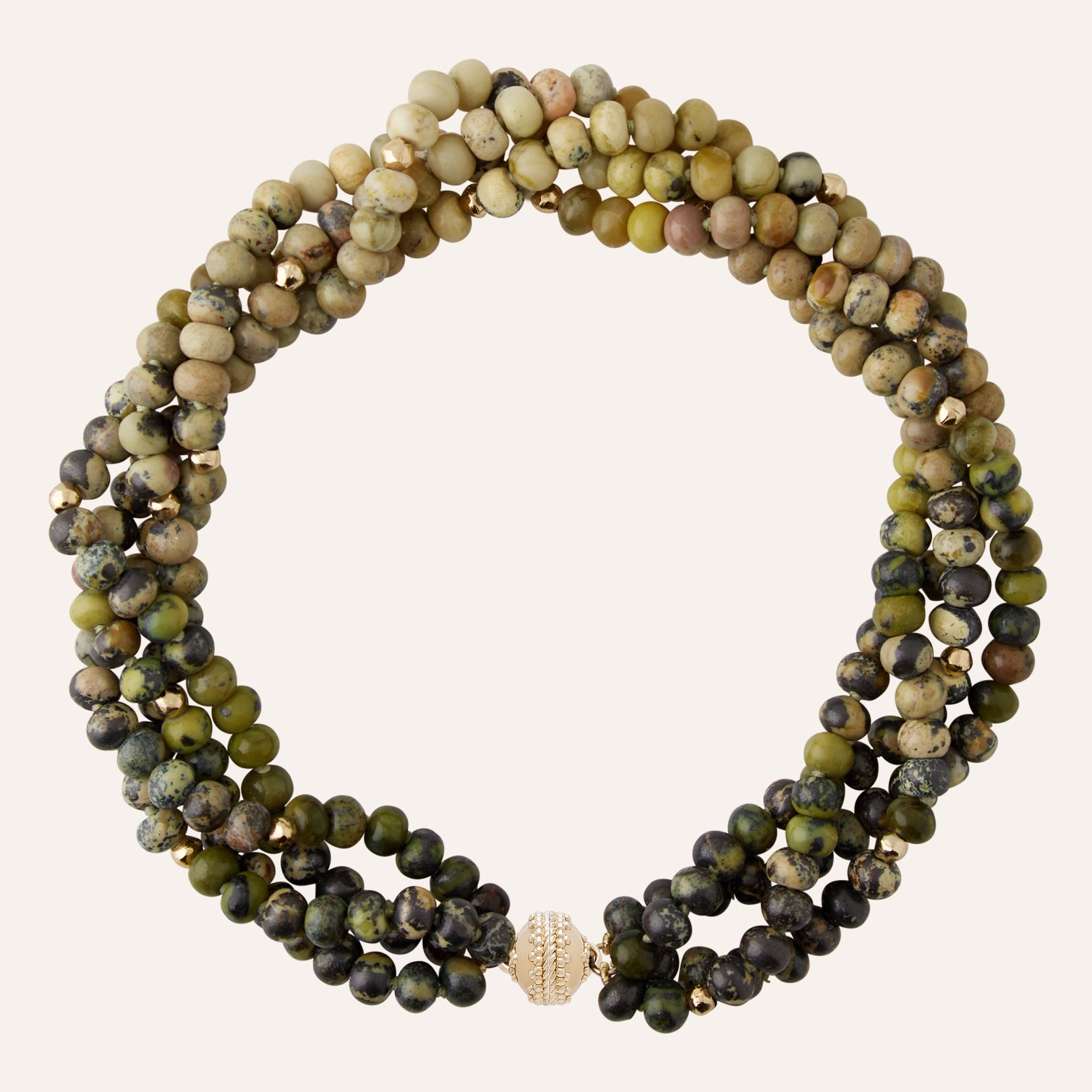 Peppercorn Serpentine Multi-Strand Necklace