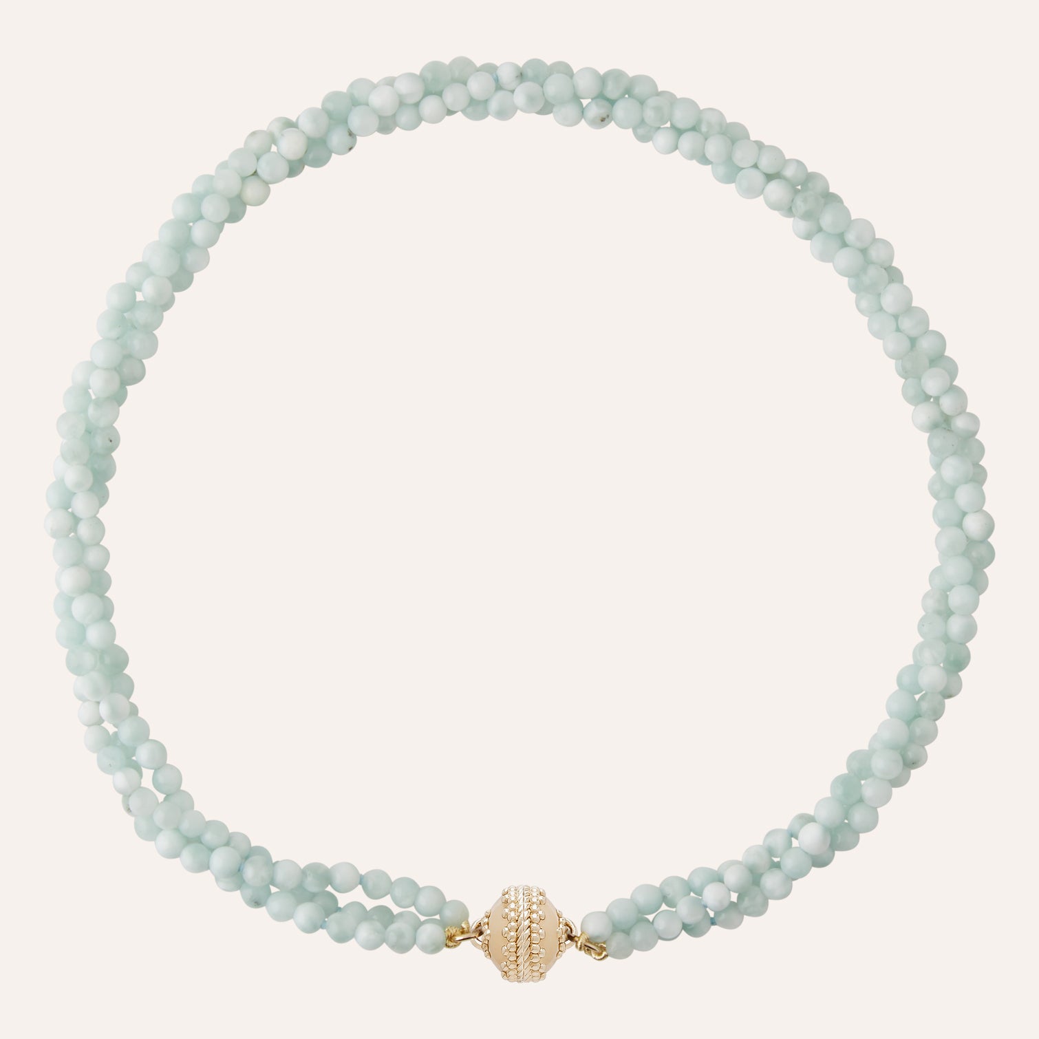 Victoire Multi strand 4mm Green Angelite Necklace