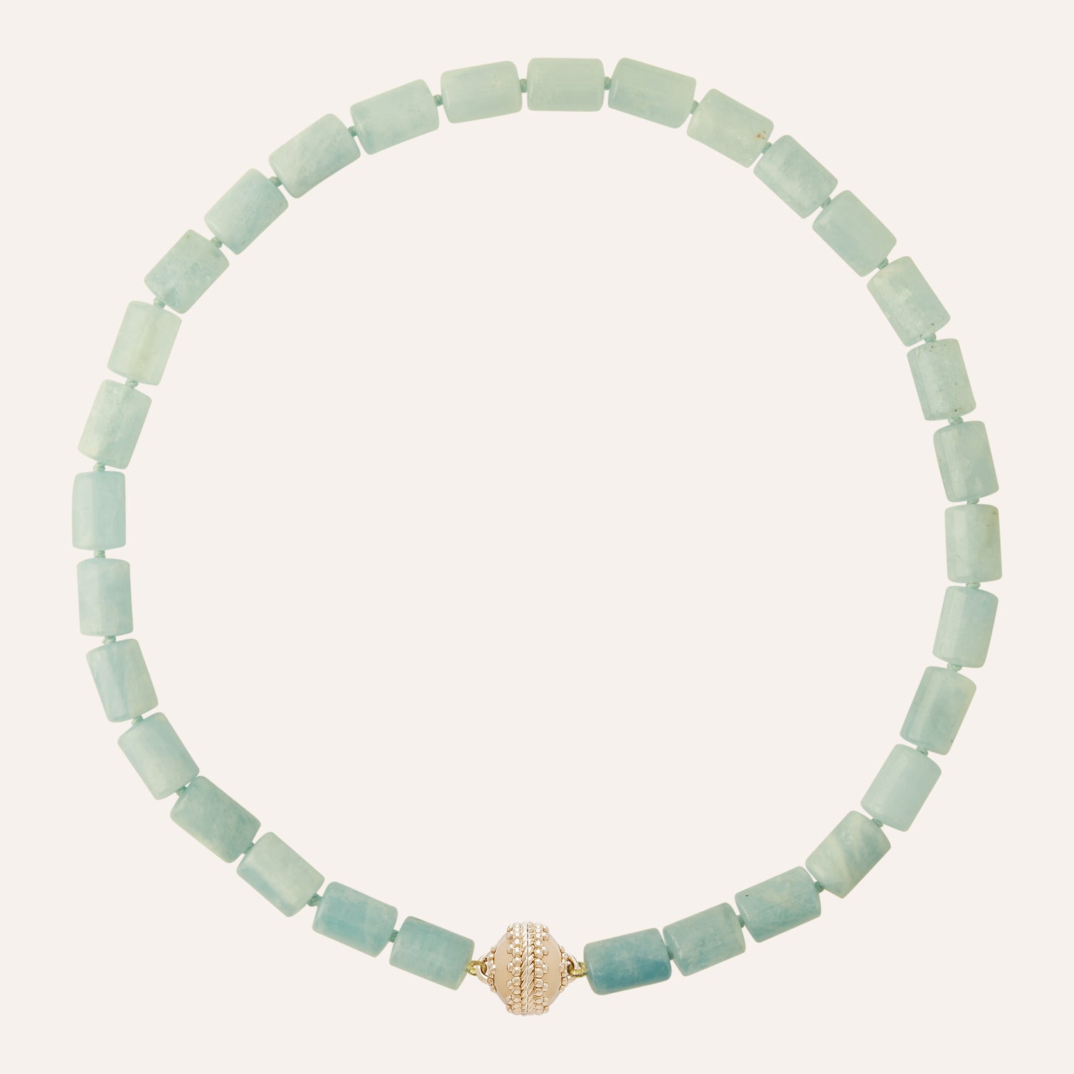 Aquamarine Barrel Necklace