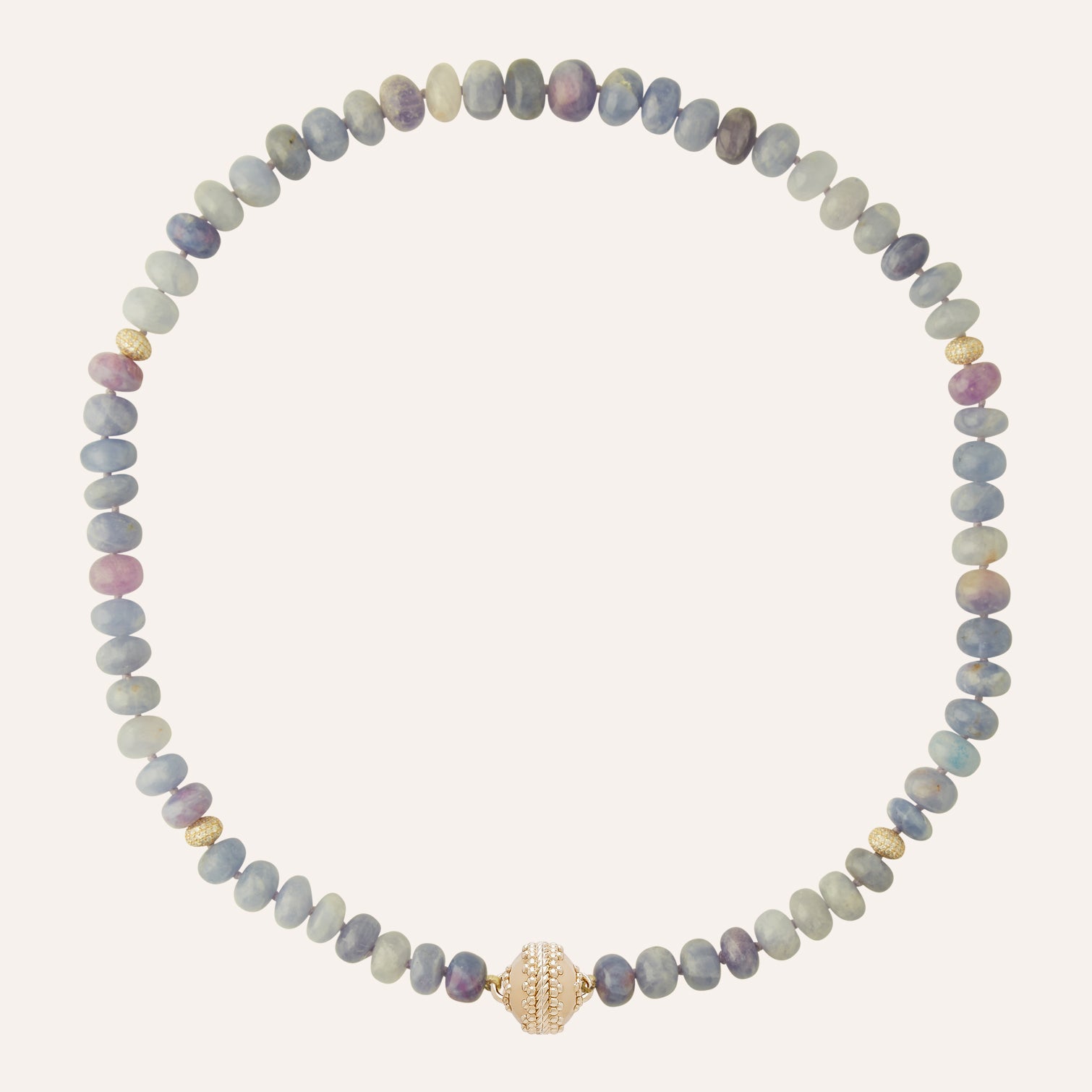 Color Changing Hackmanite with Diamond Peppercorn Necklace