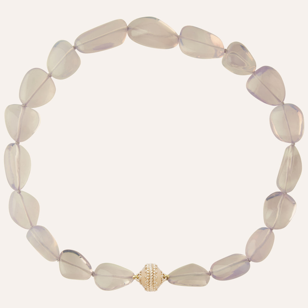 Helen Lavendar Quartz Scorolite Necklace
