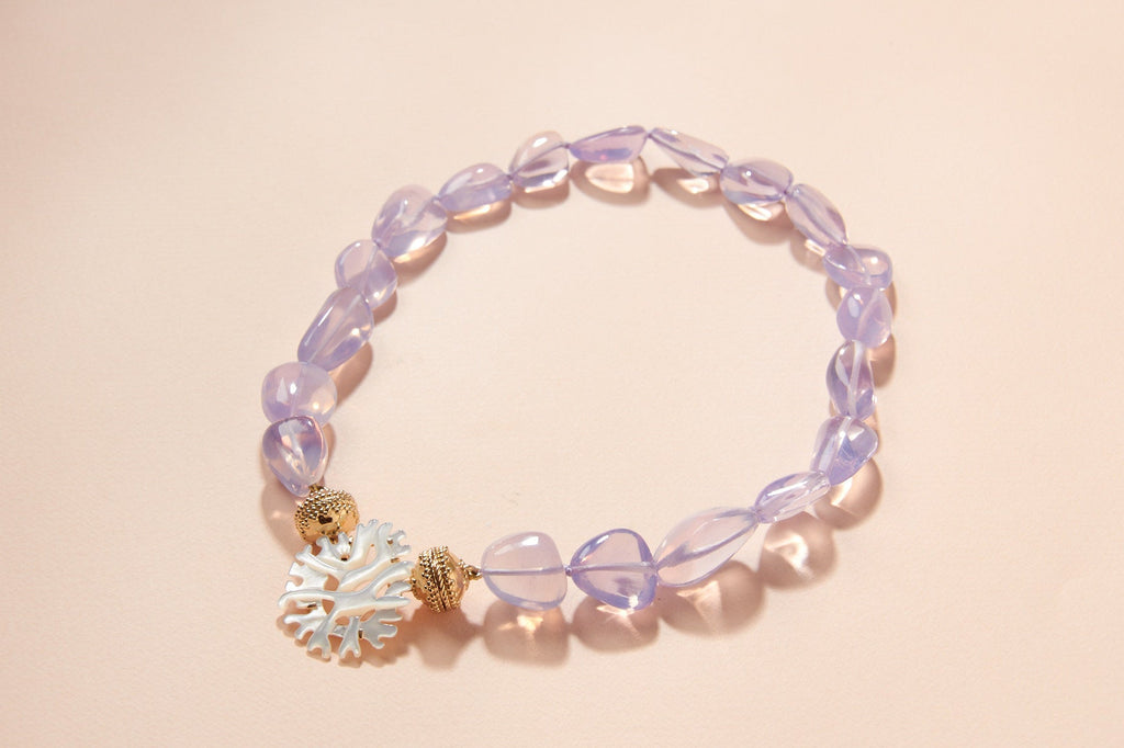 Helen Lavendar Quartz Scorolite Necklace