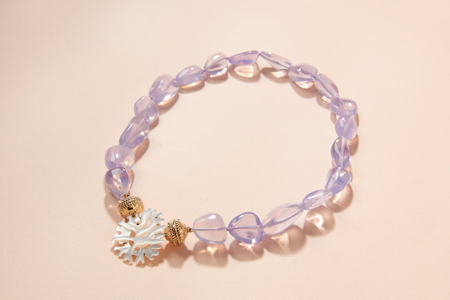 Helen Lavendar Quartz Scorolite Necklace