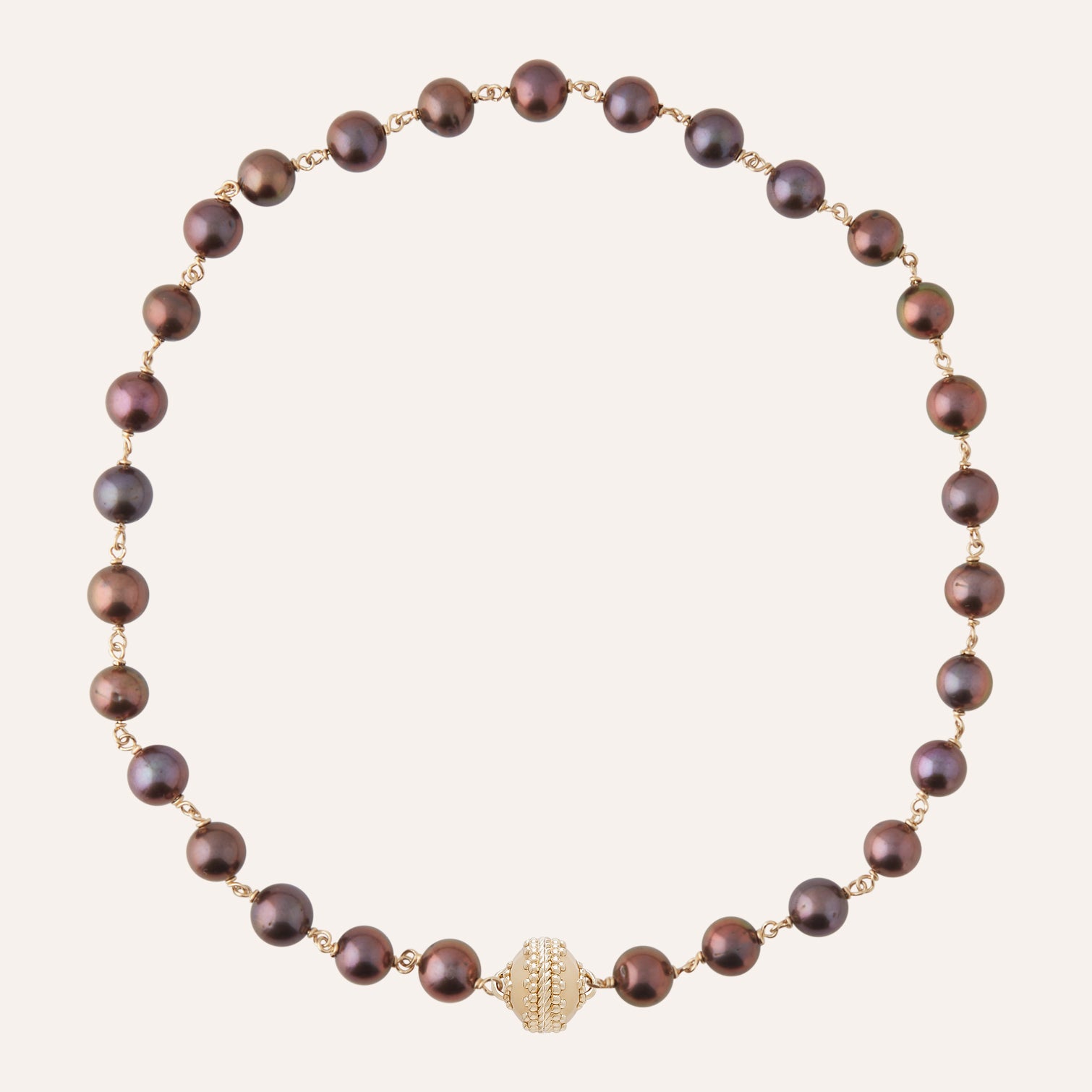Caspian Purple Peacock Pearl Necklace