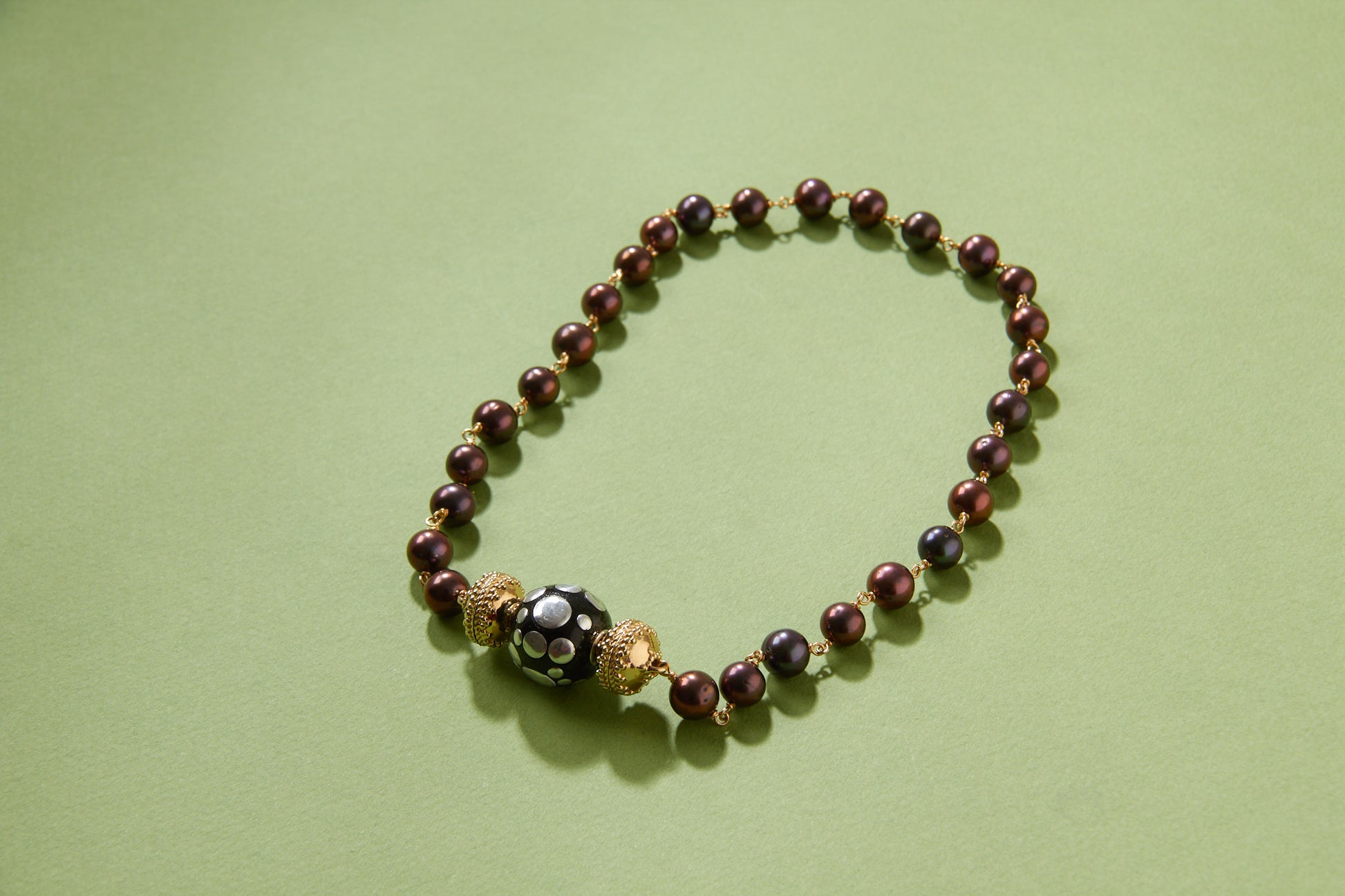 Caspian Purple Peacock Pearl Necklace