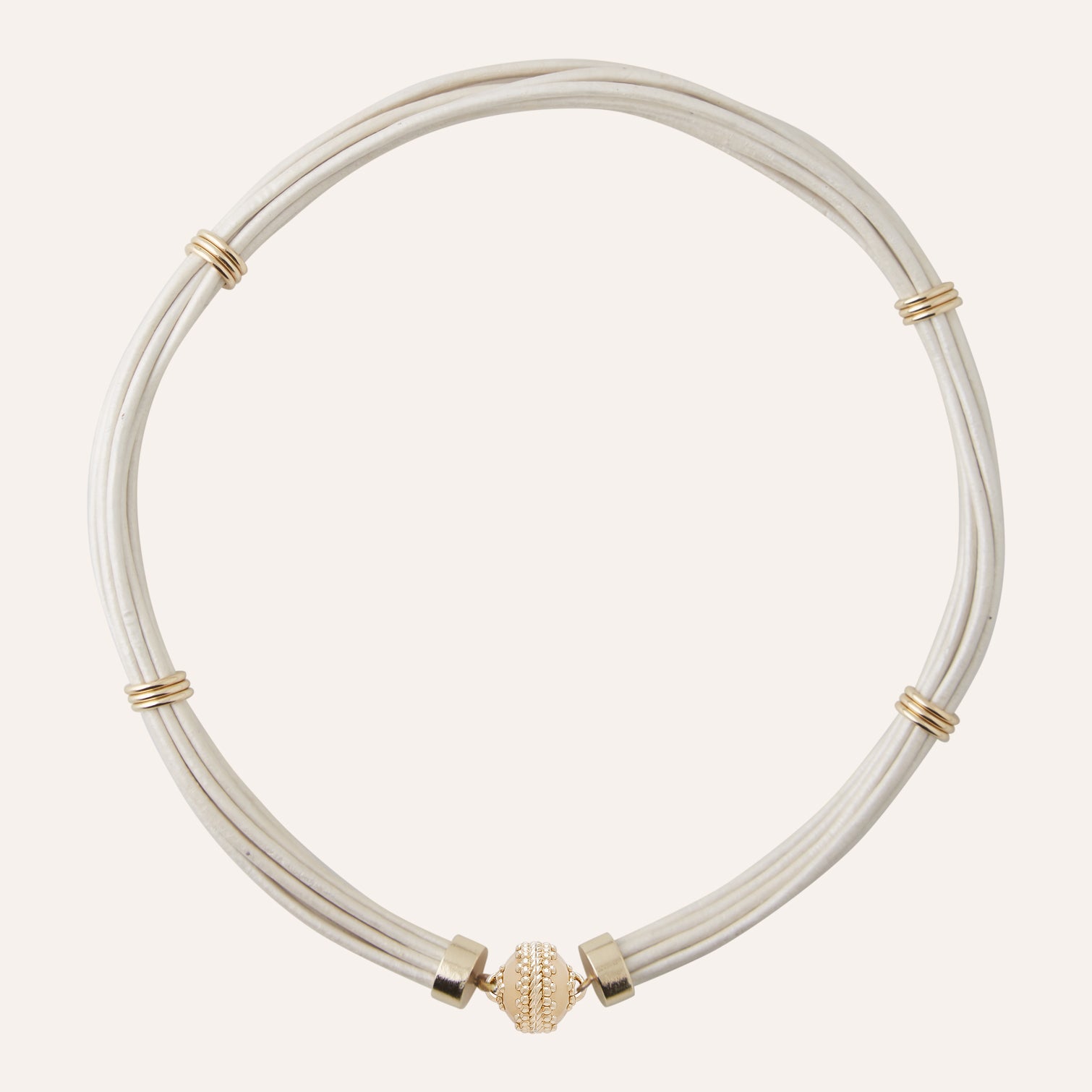 Aspen Leather White Cloud Necklace
