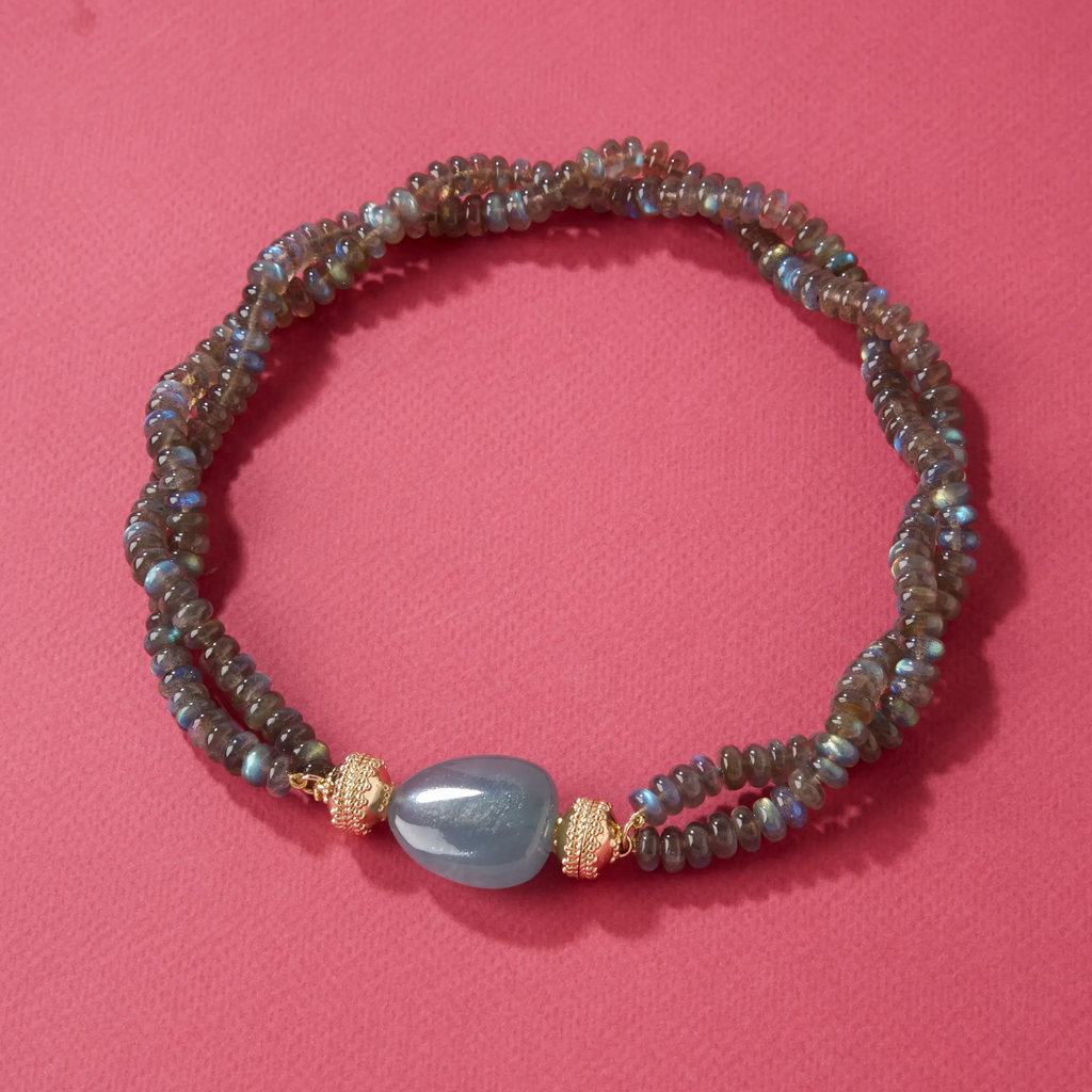 Labradorite Rondelle Double Strand Necklace
