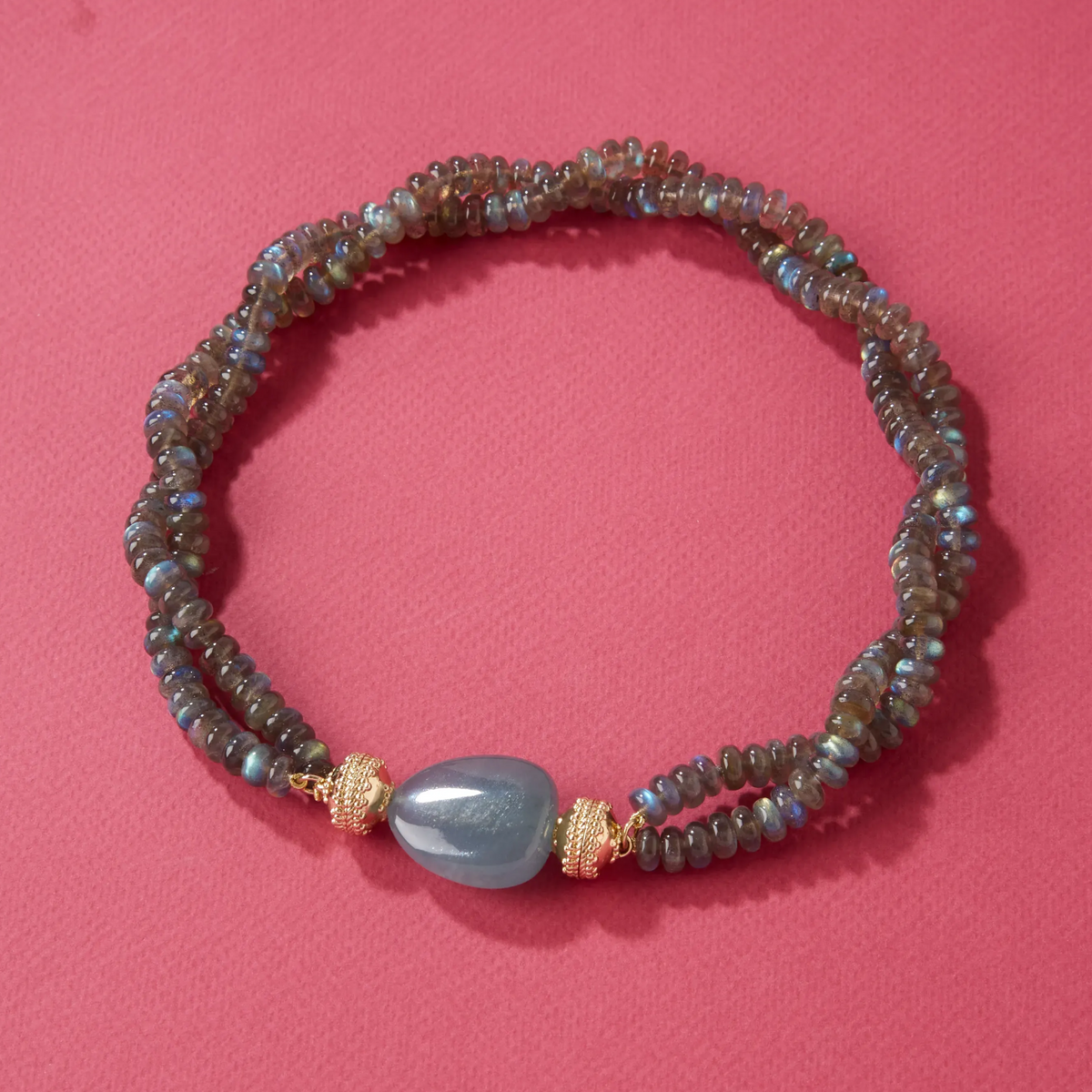 Labradorite Rondelle Double Strand Necklace