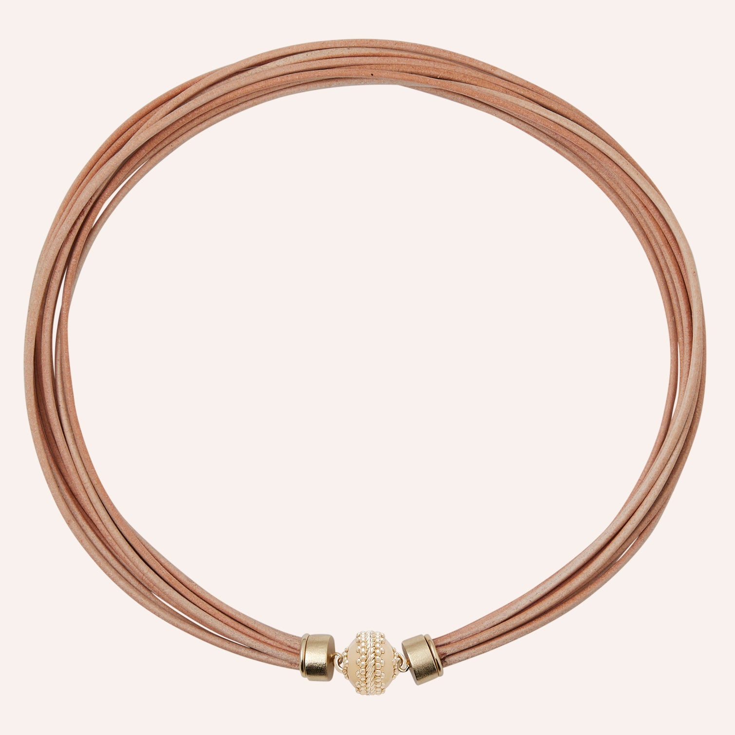 Wellington Tan Leather Necklace