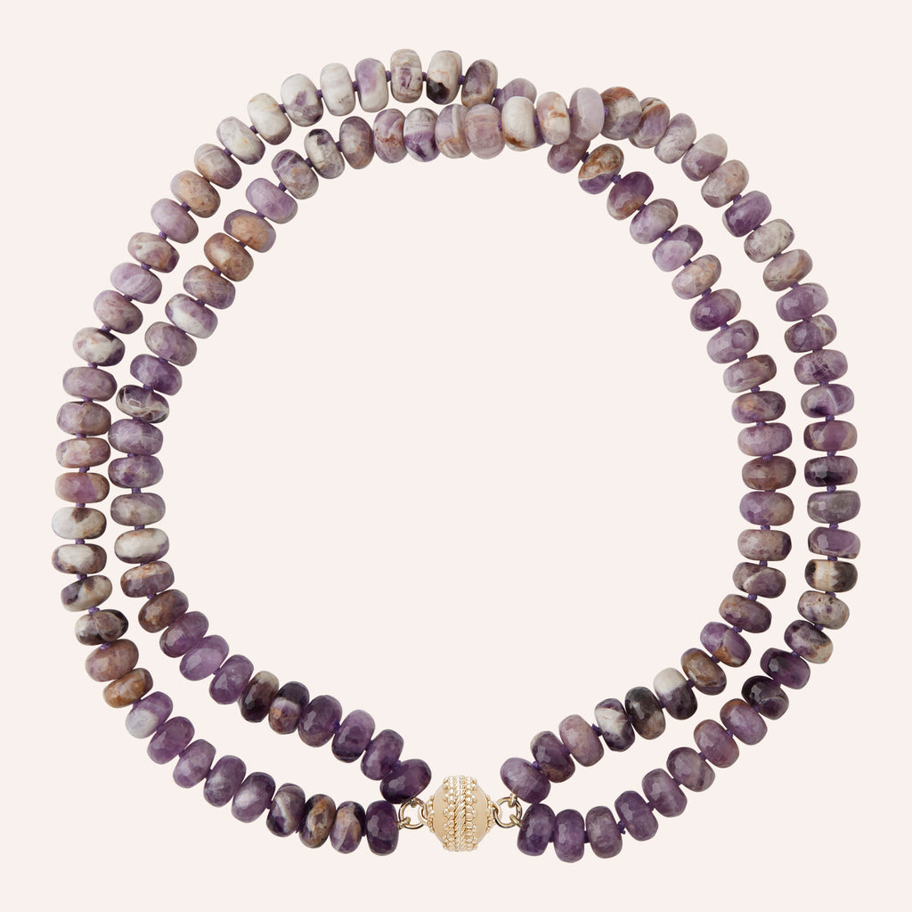 Nancy Amethyst Rondelle Double Strand Necklace