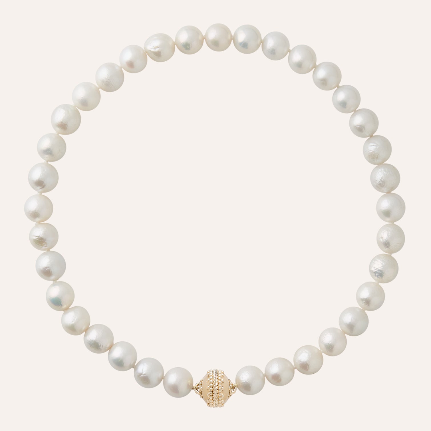 White Freshwater 10mm Potato Pearl Necklace