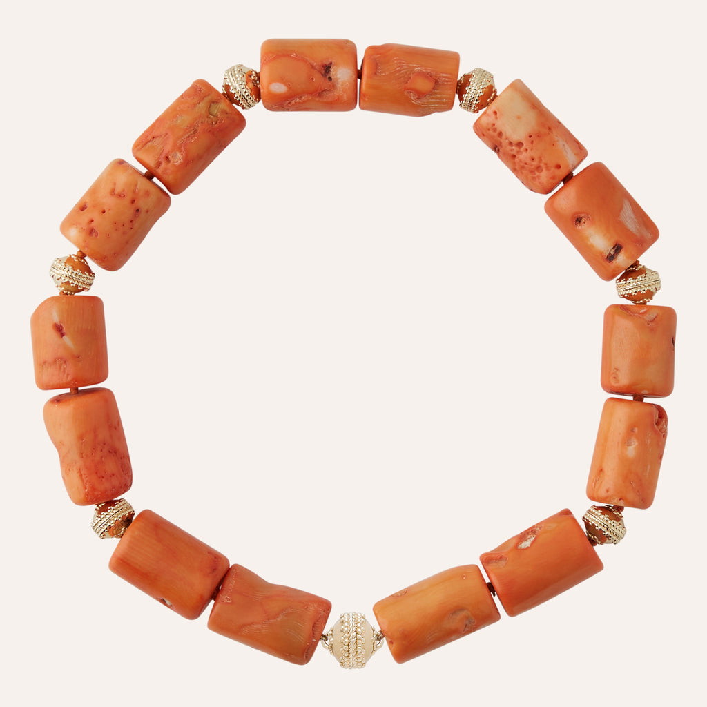 Orange Coral Tube Signature Necklace