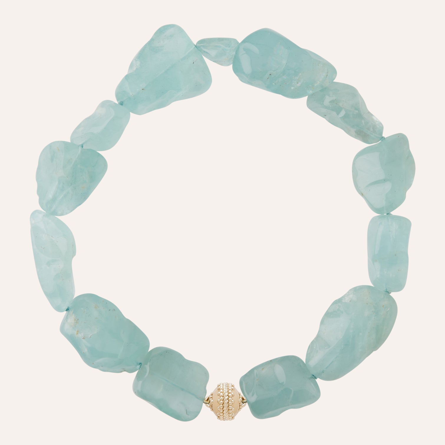 Blue Aquamarine Tumbled Necklace