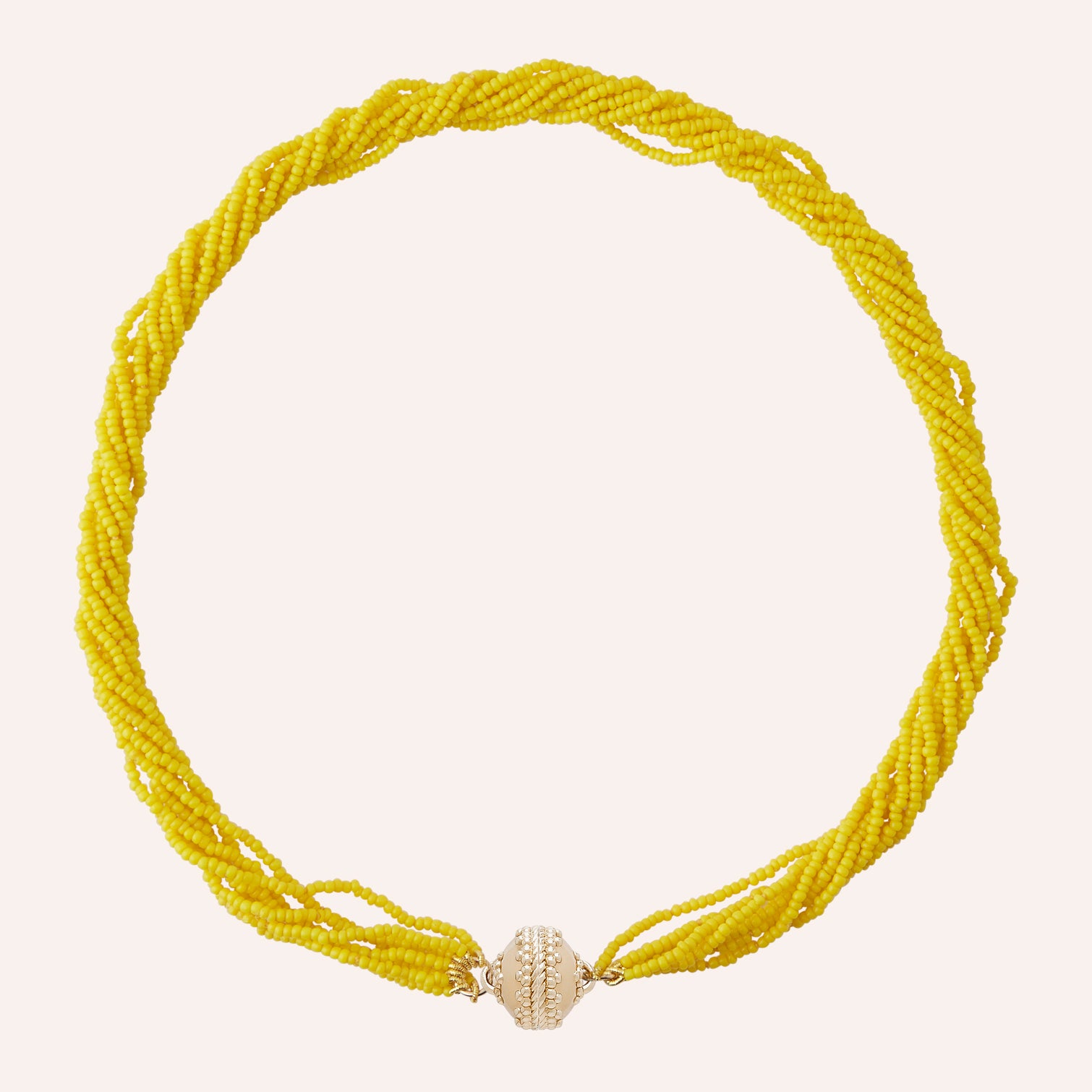 Ivory Coast Glass Multistrand Yellow Glass Necklace