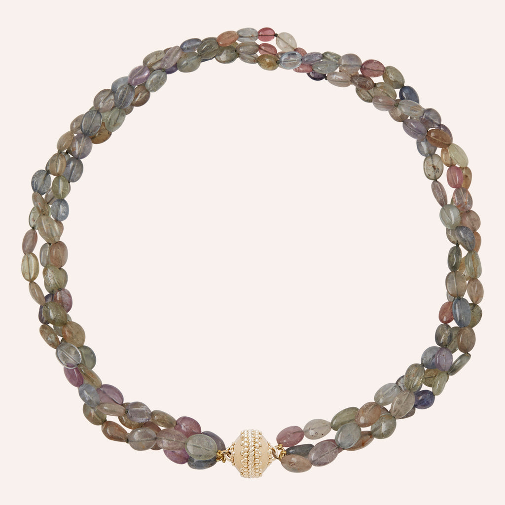 Sapphire Multicolor Multi-Strand Necklace