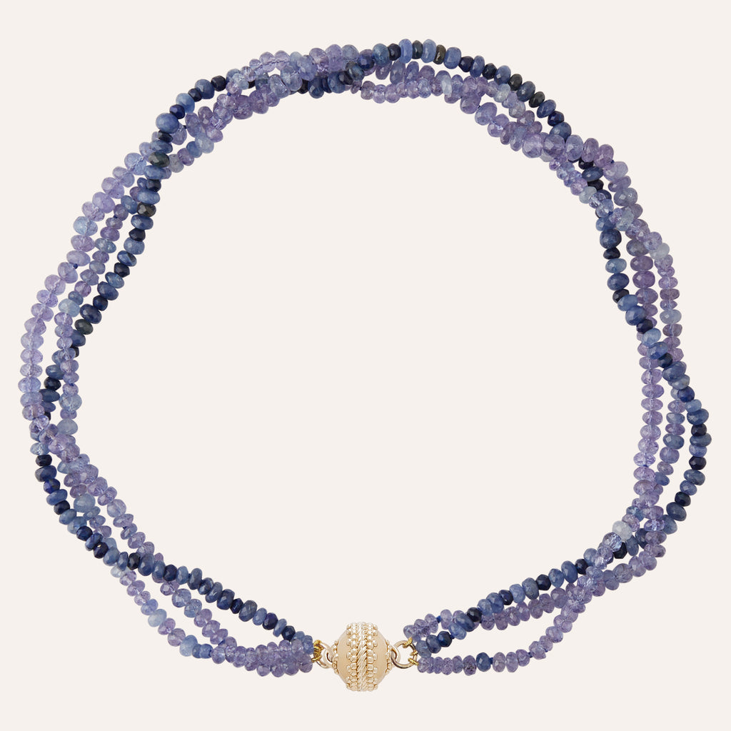Blue Mixed-Stone Multi-Strand Necklace