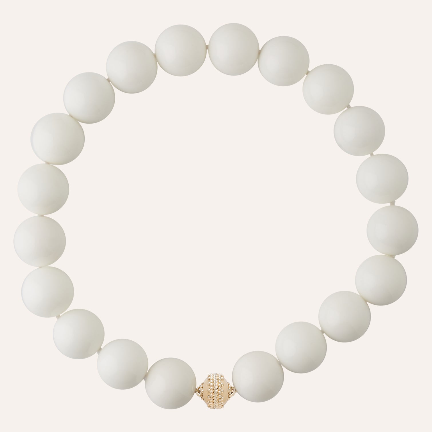 Victoire 20mm White Agate Necklace