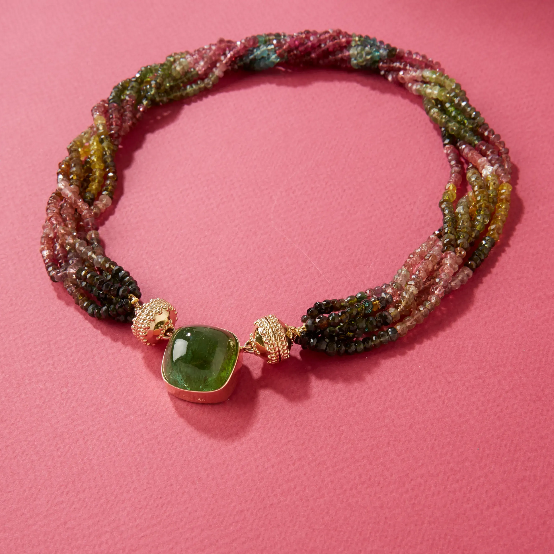 Candy Green Tourmaline Square Cabochon Centerpiece