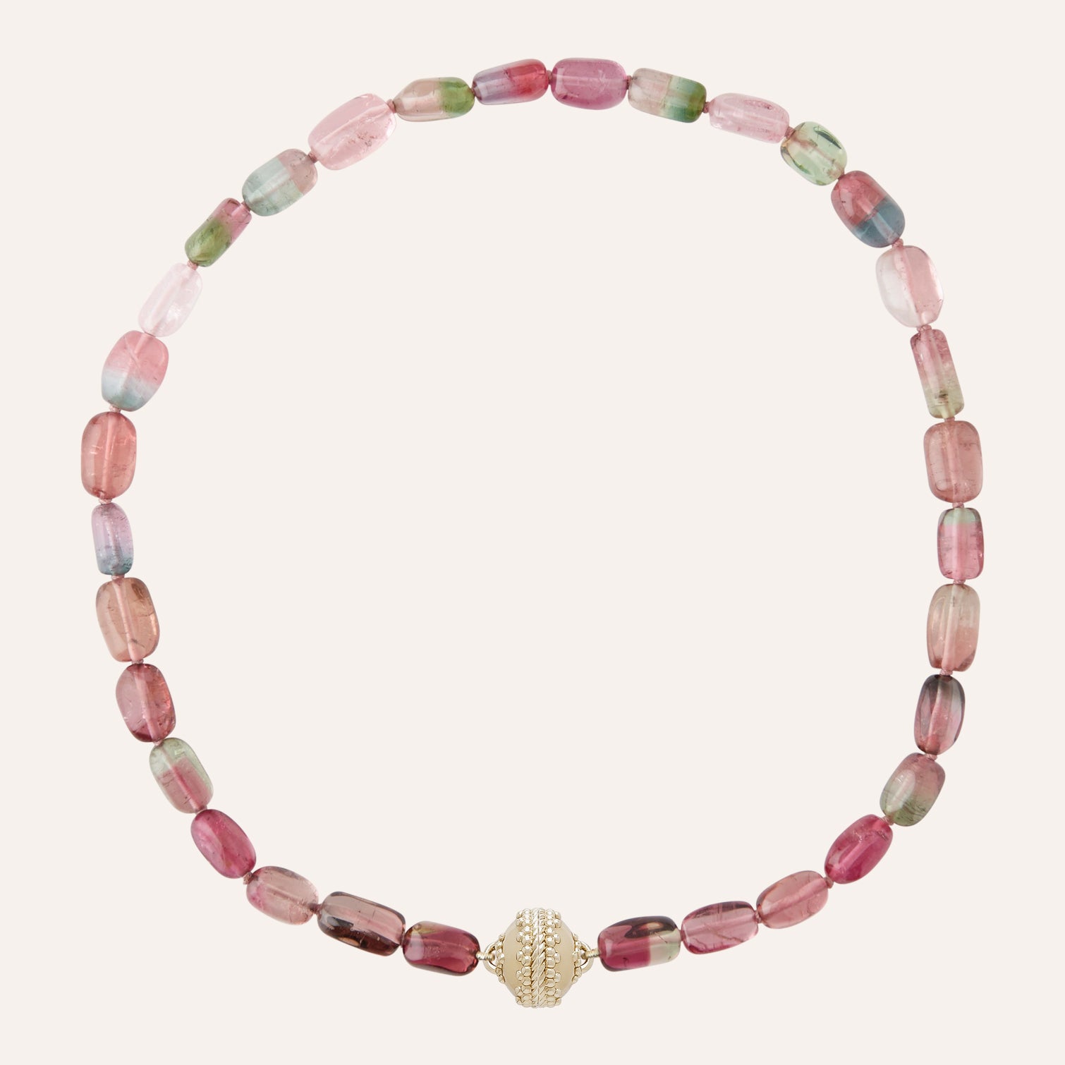 18K Watermelon Tourmaline Necklace
