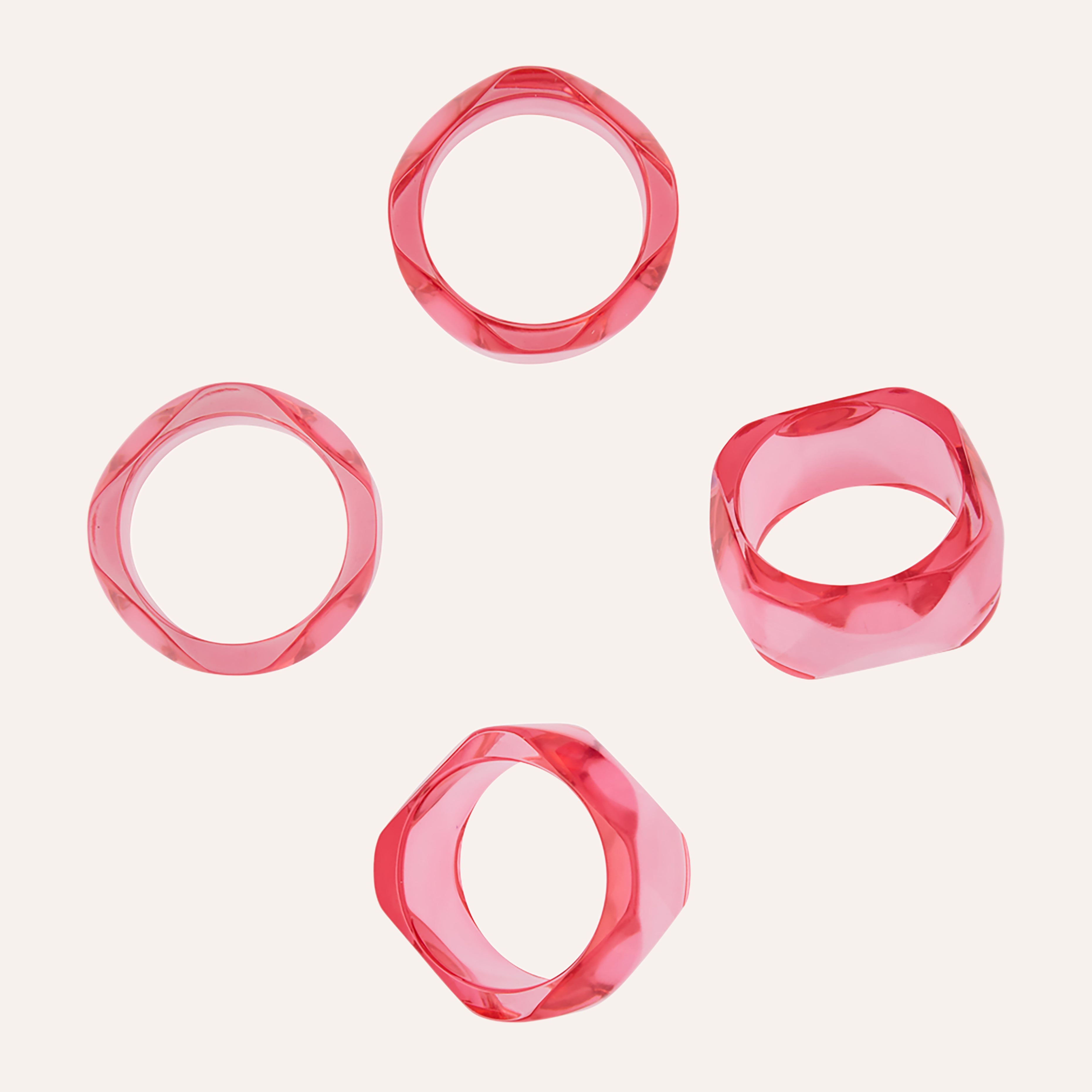 Pink Sapphire Gem Napkin Rings