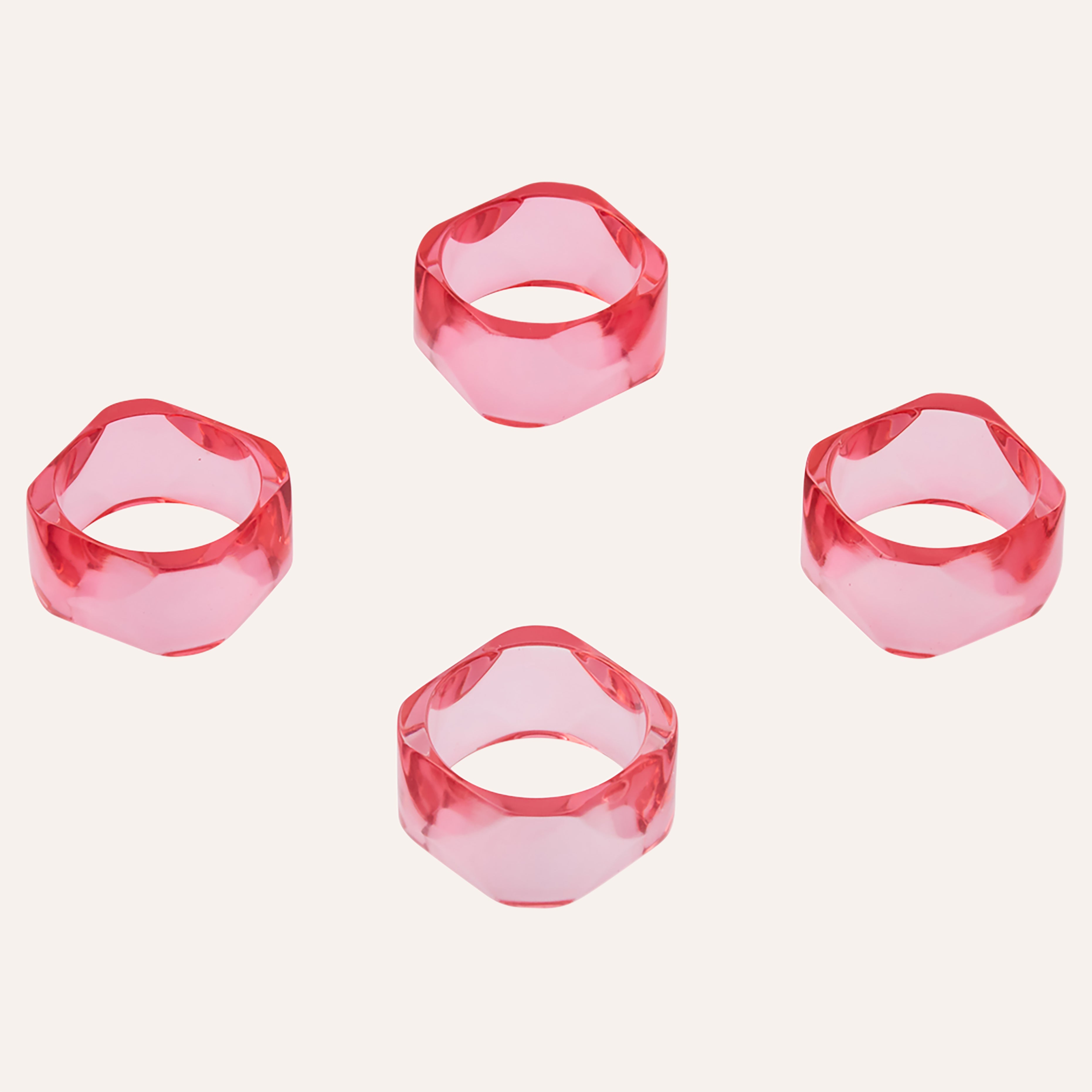 Pink Sapphire Gem Napkin Rings