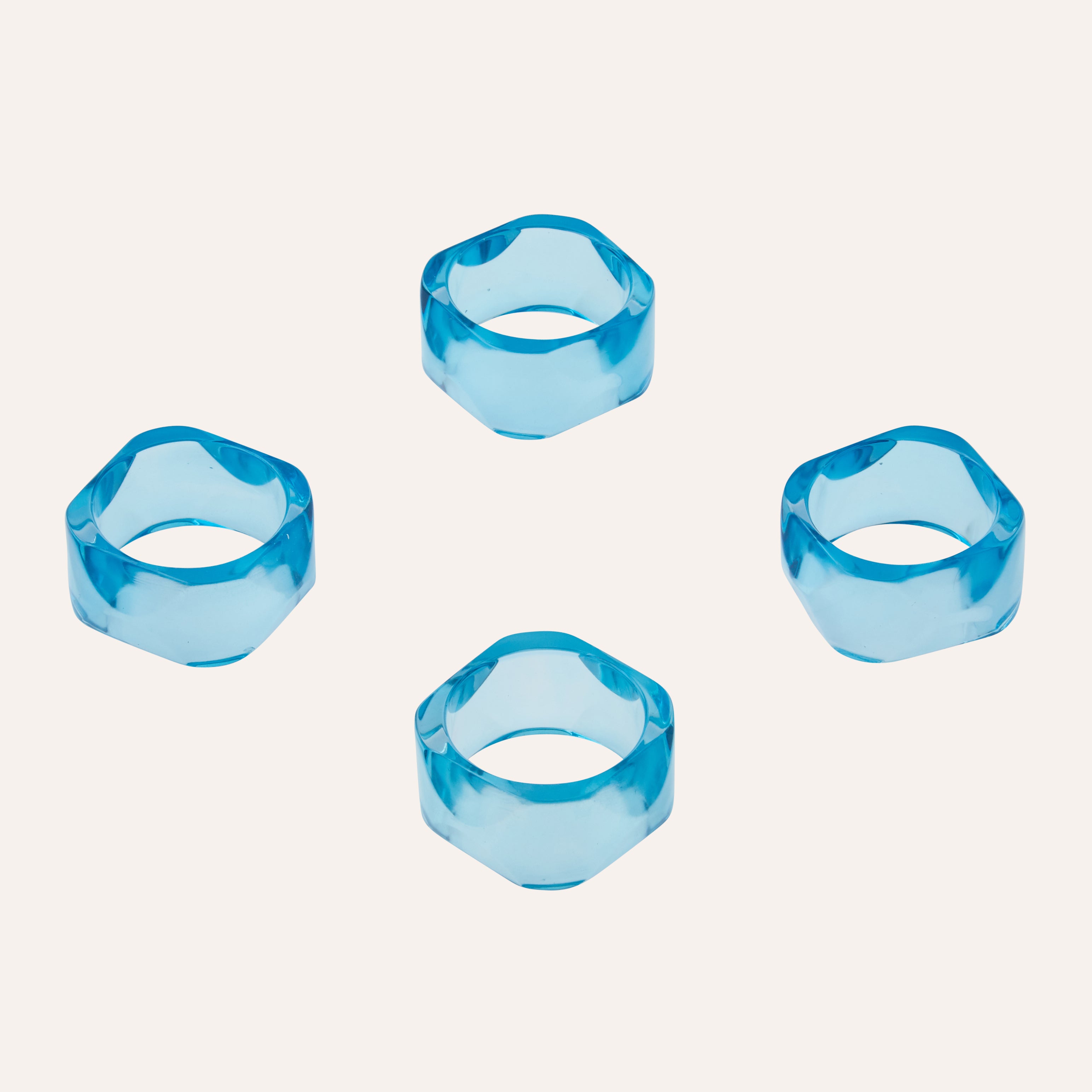Blue Topaz Gem Napkin Rings