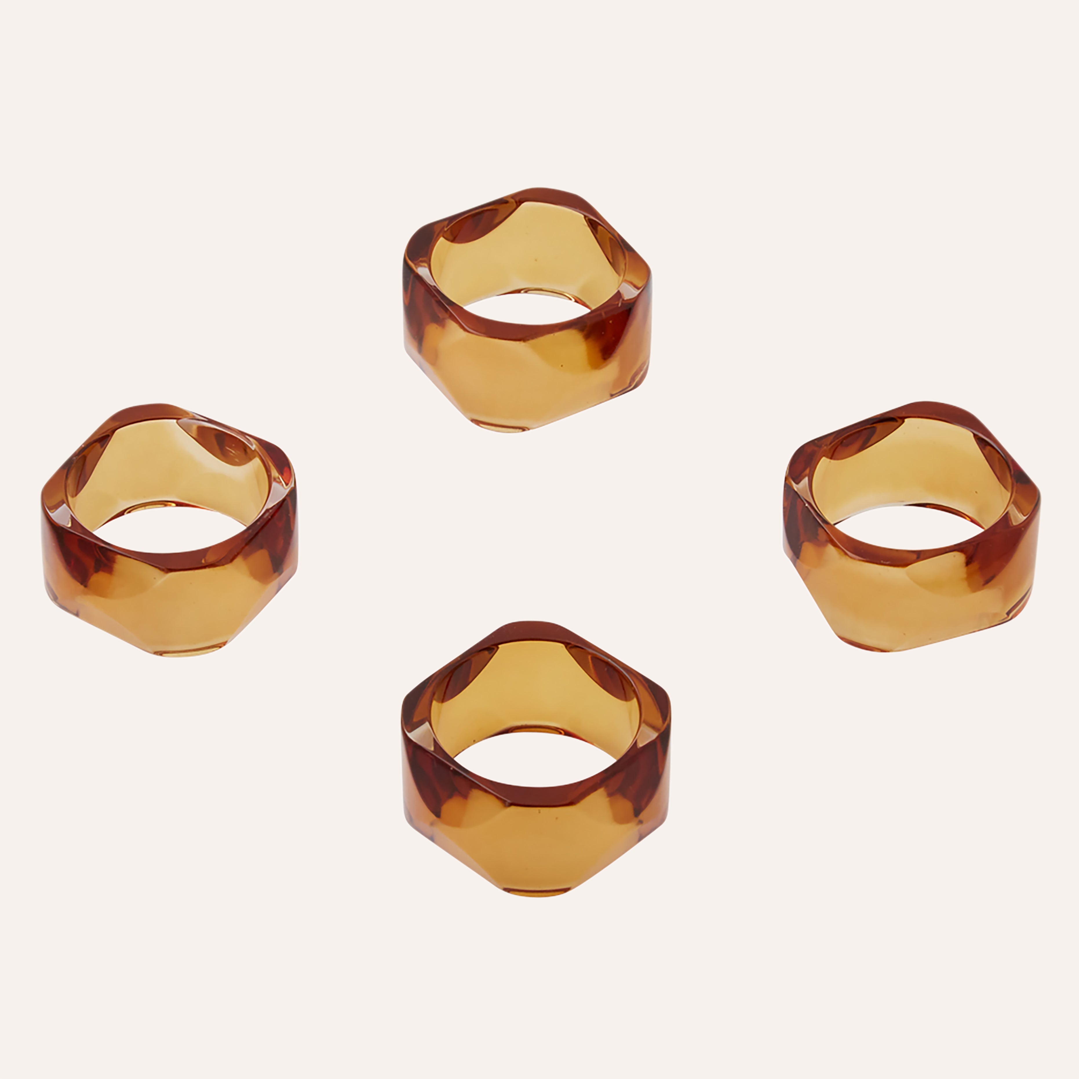 Whiskey Citrine Gem Napkin Rings