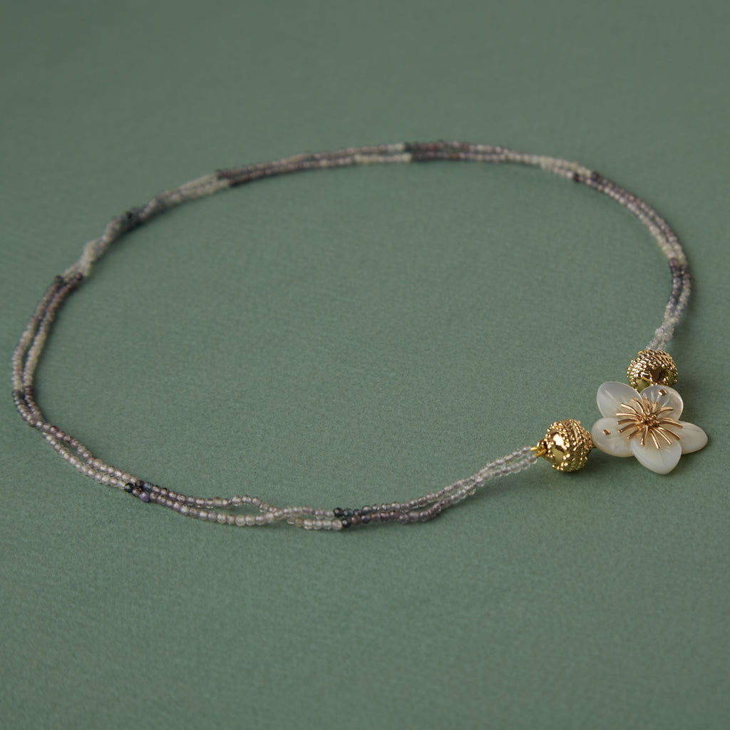 Michel 2mm Ombre Blue Spinel Double-Strand Mini Necklace