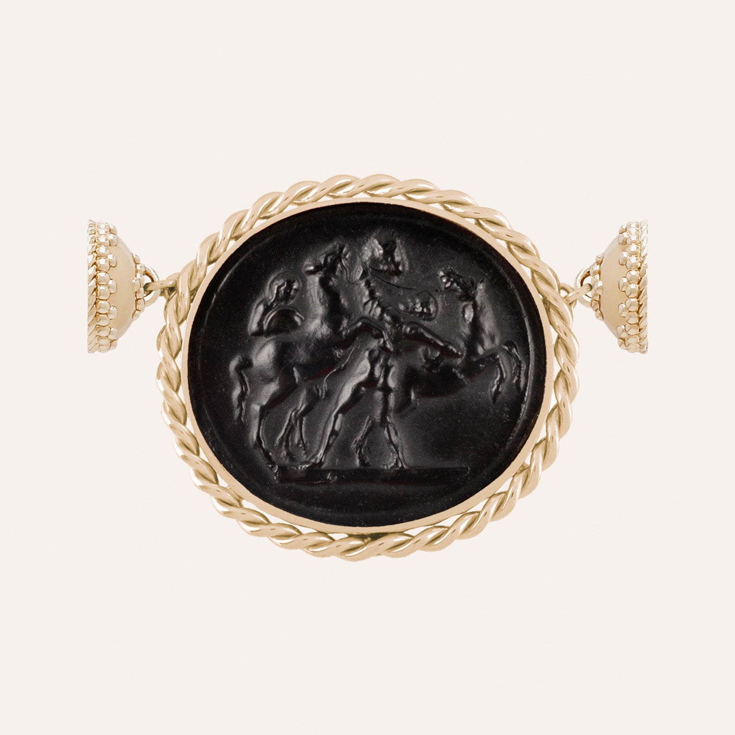Signature Horses Black Italian Glass Centerpiece