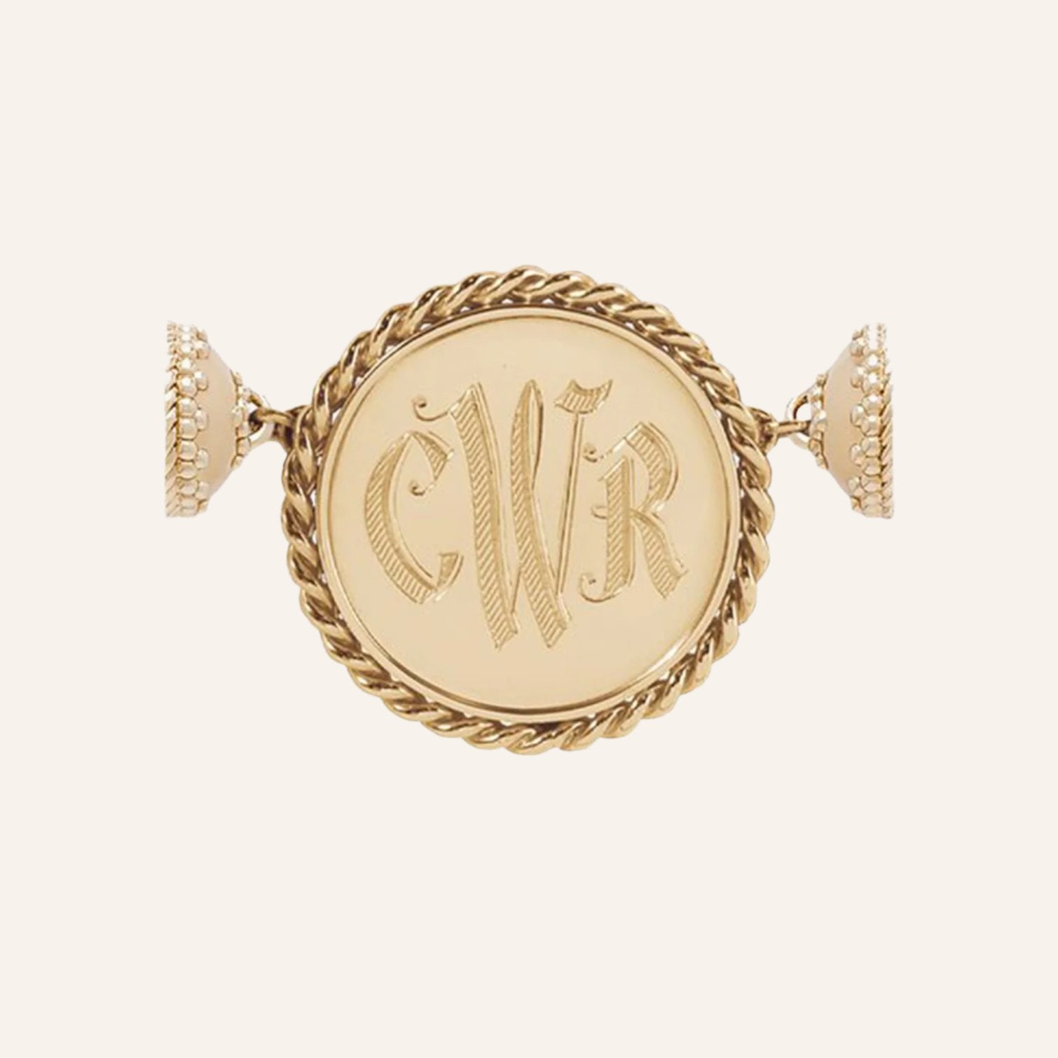 Classic Monogram Centerpiece in 14k Gold or Sterling Silver