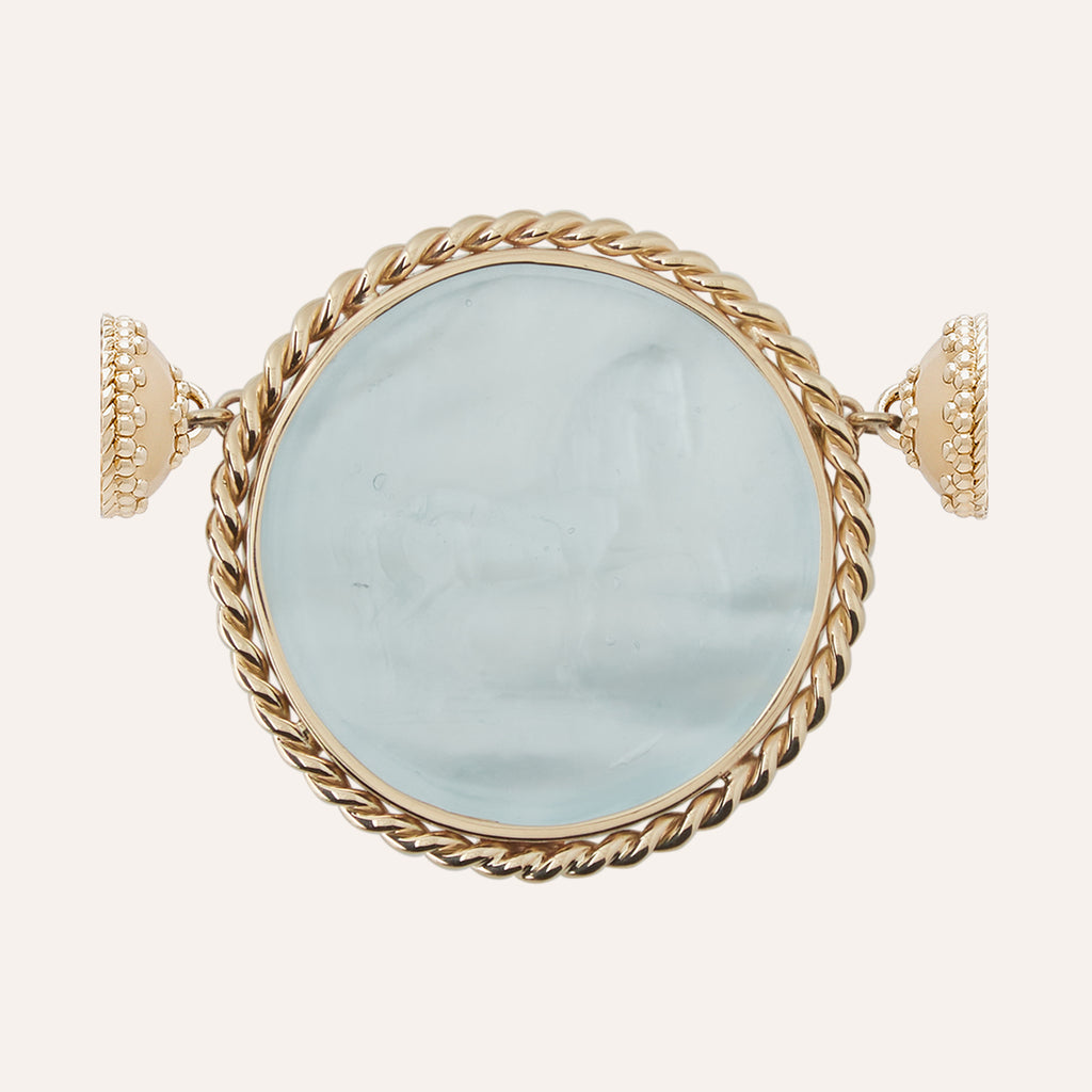 Signature Blue Topaz Equine Italian Glass Centerpiece