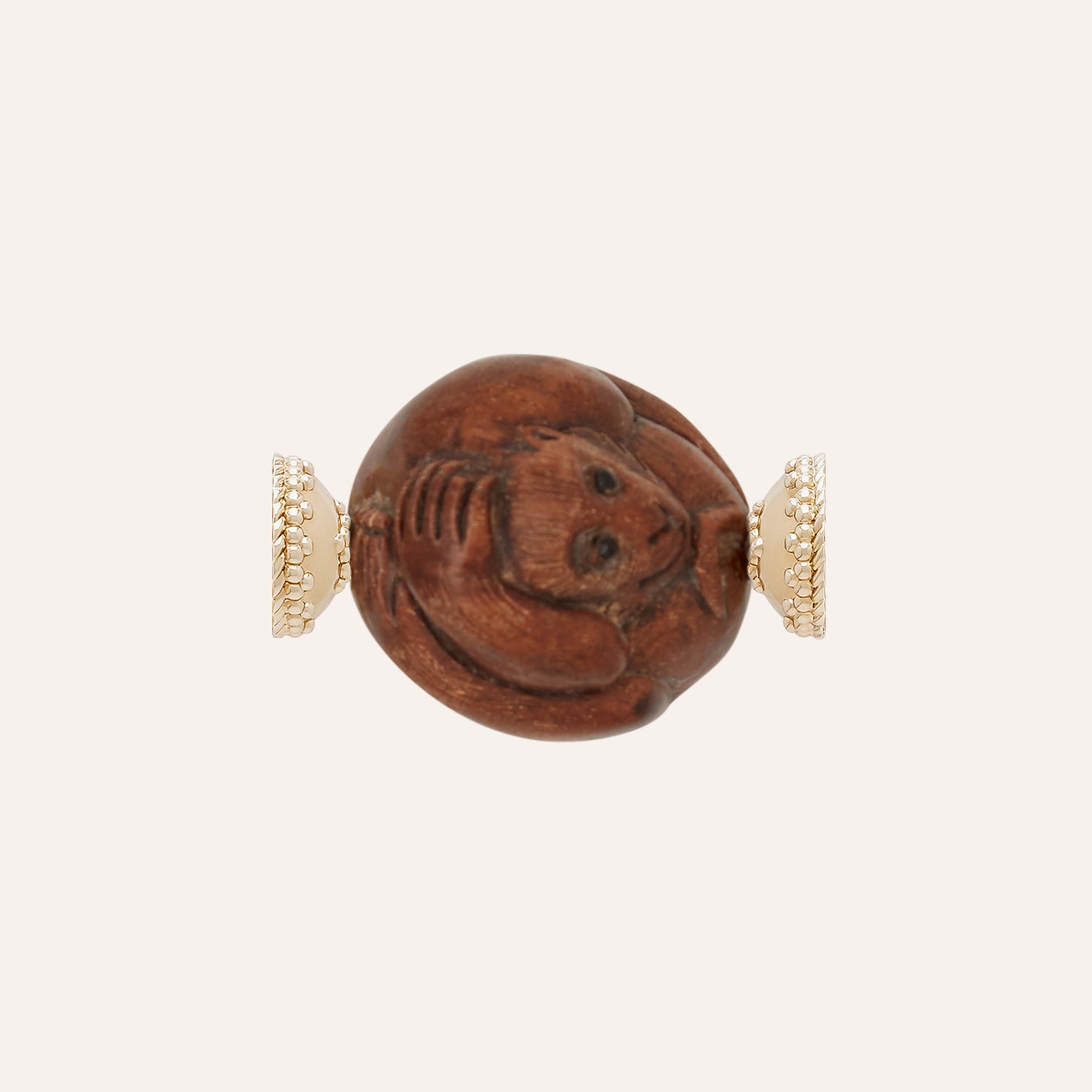 Litchi Wood Chinese Zodiac Monkey Centerpiece