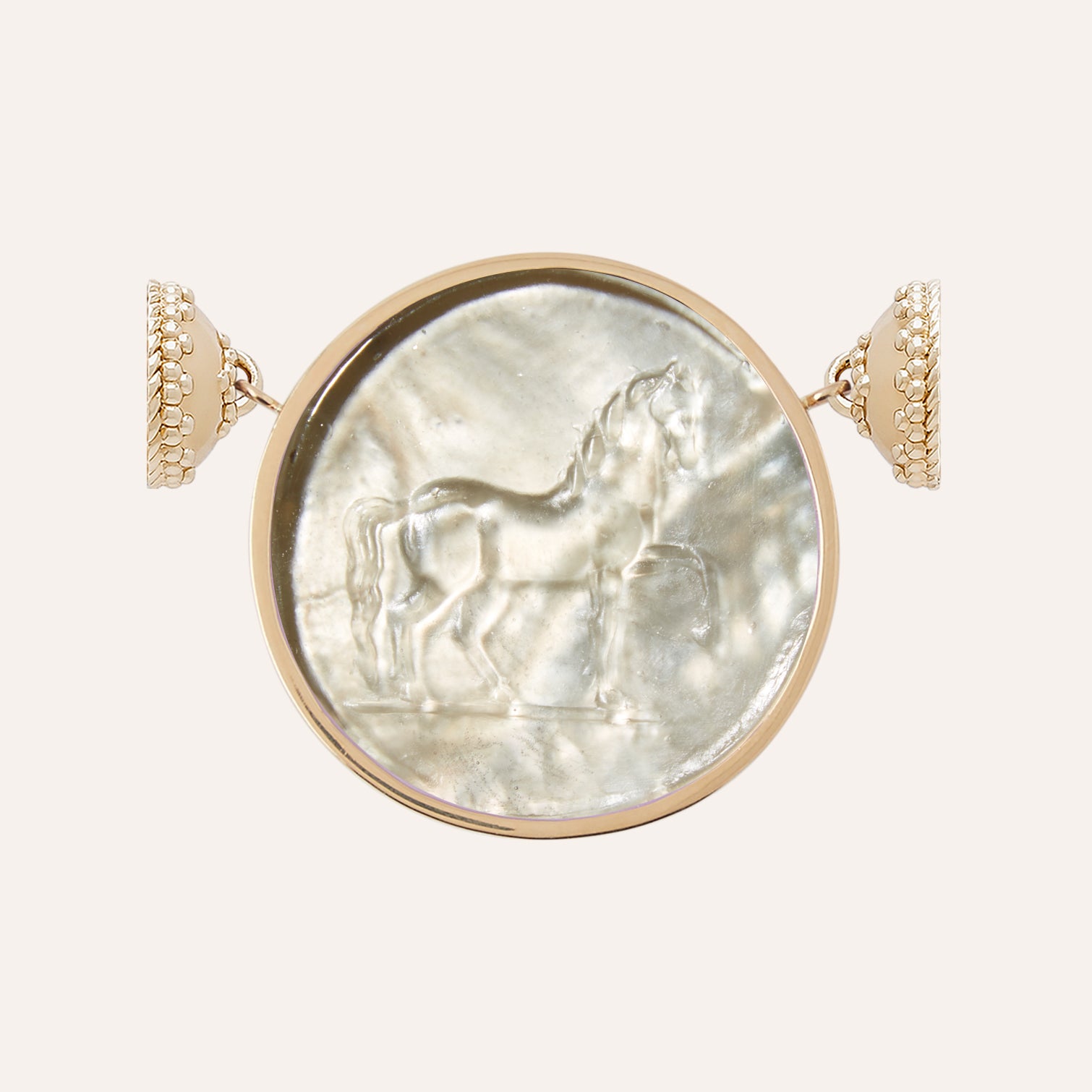 Classic Equine Grey Chiara Glass Centerpiece