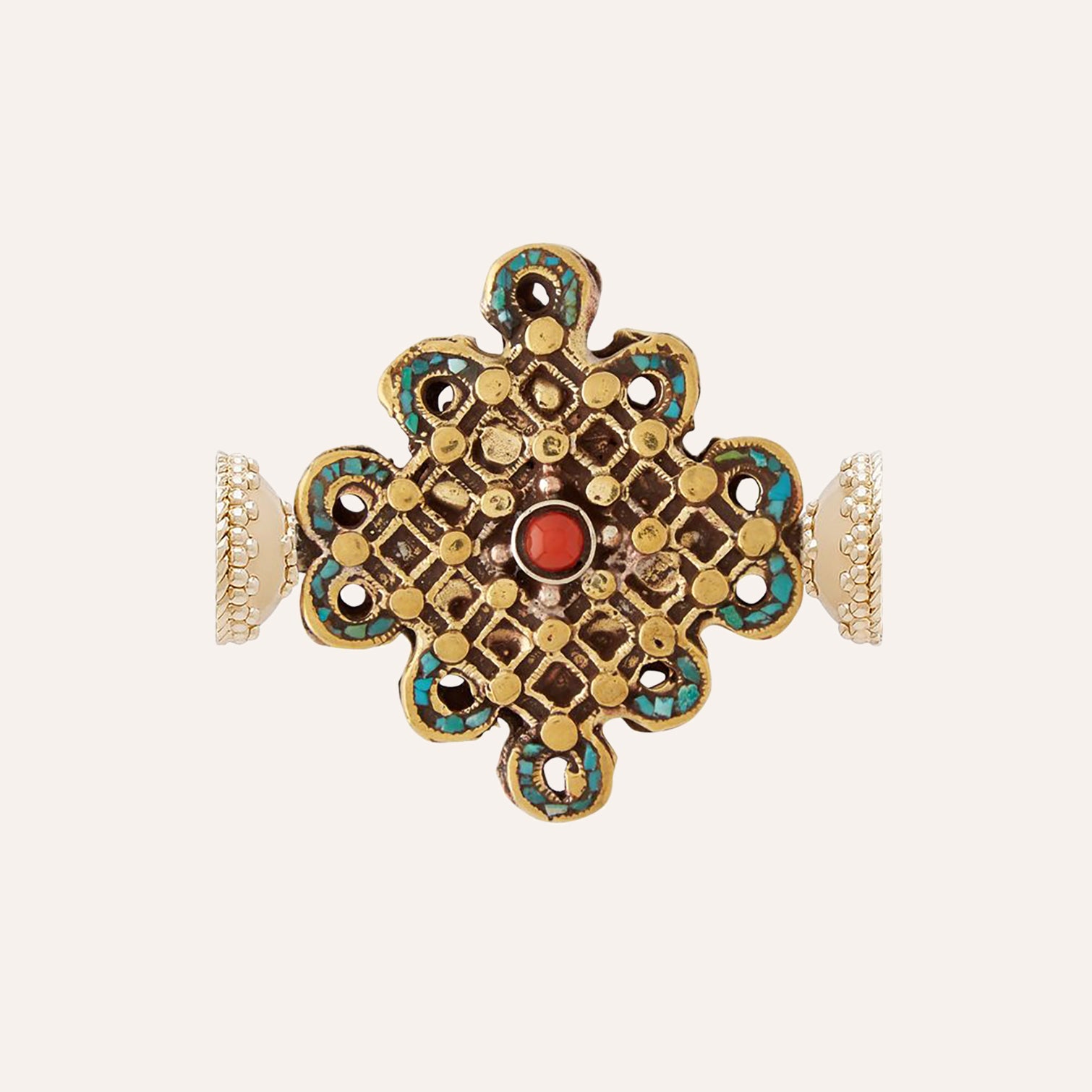 Tibetan Treasure Woven Brass Knot Centerpiece