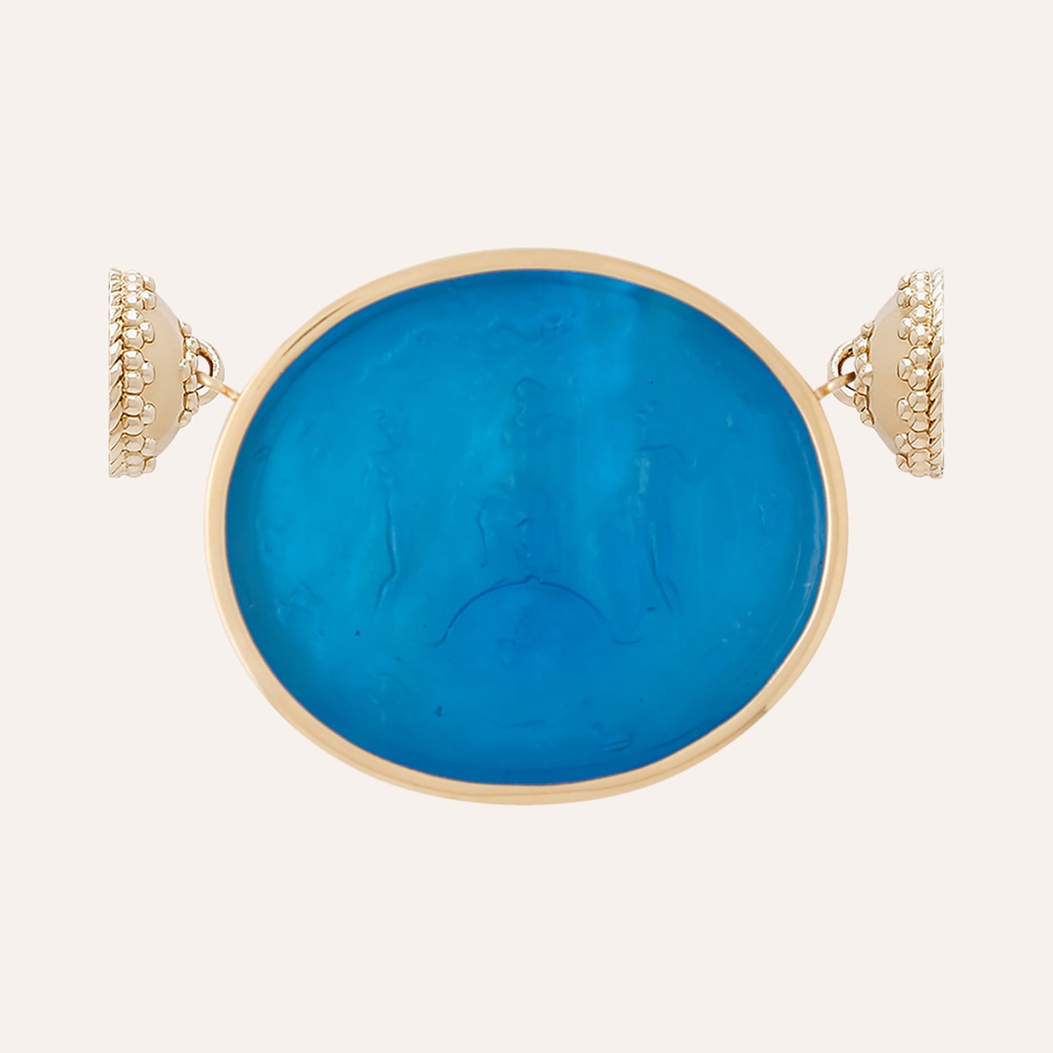 Classic Gods Capri Blue Italian Glass Centerpiece