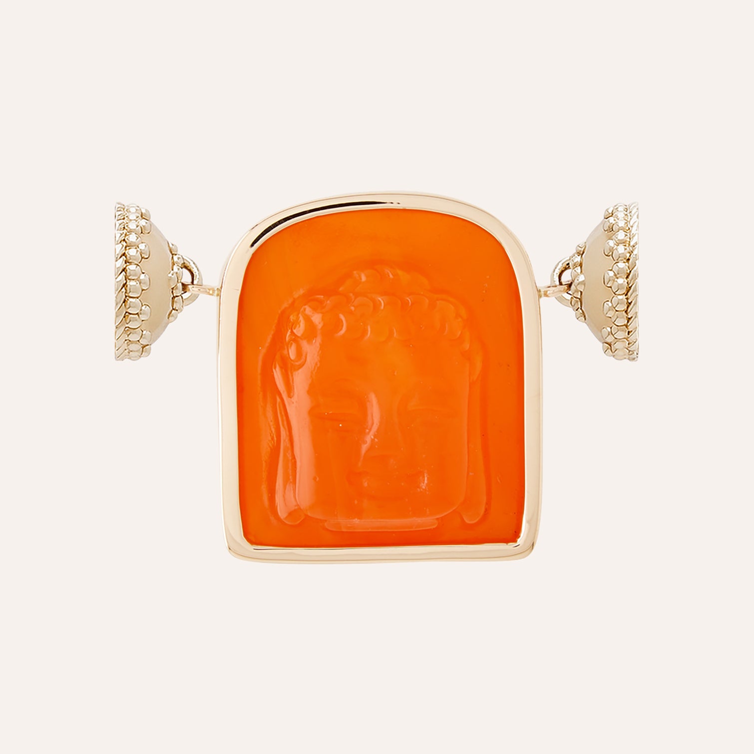 Italian Glass Orange Buddha Centerpiece