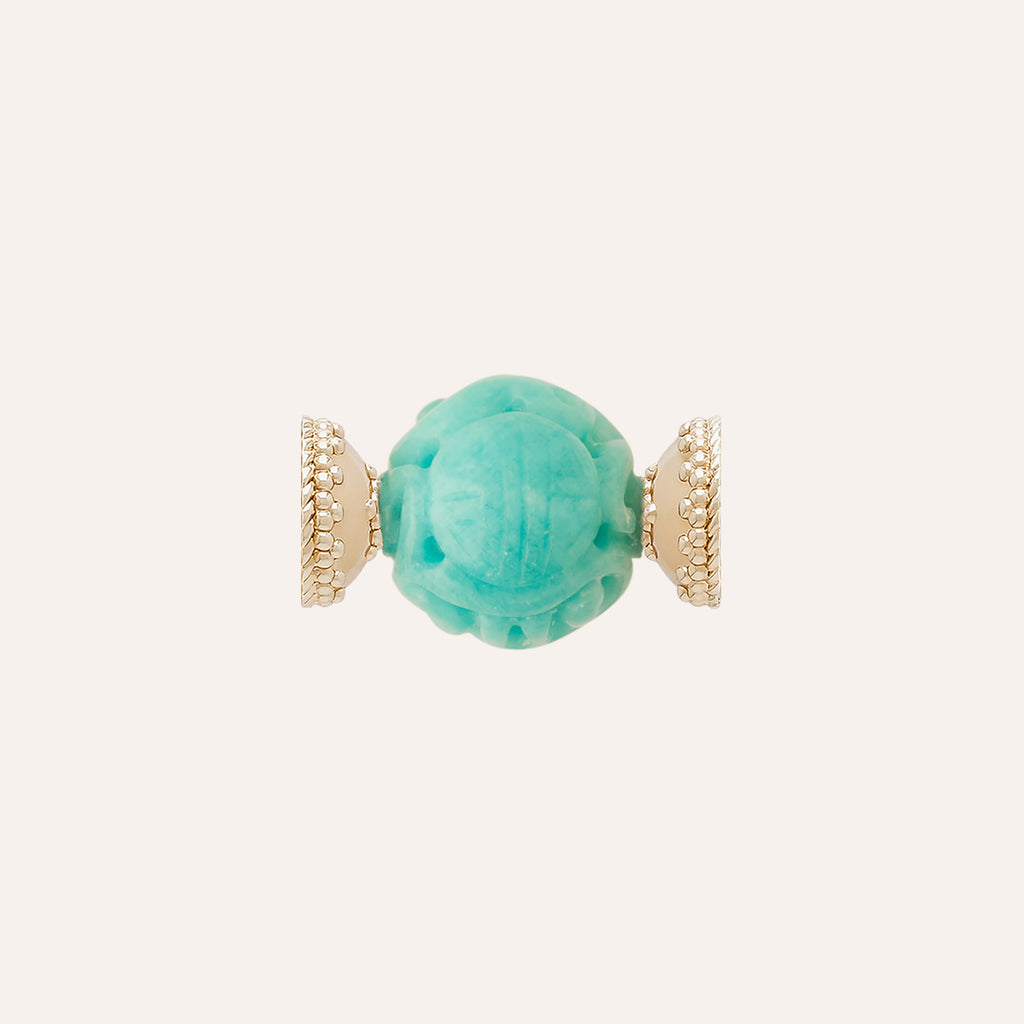 Asian Carved Swirl 20mm Amazonite Centerpiece
