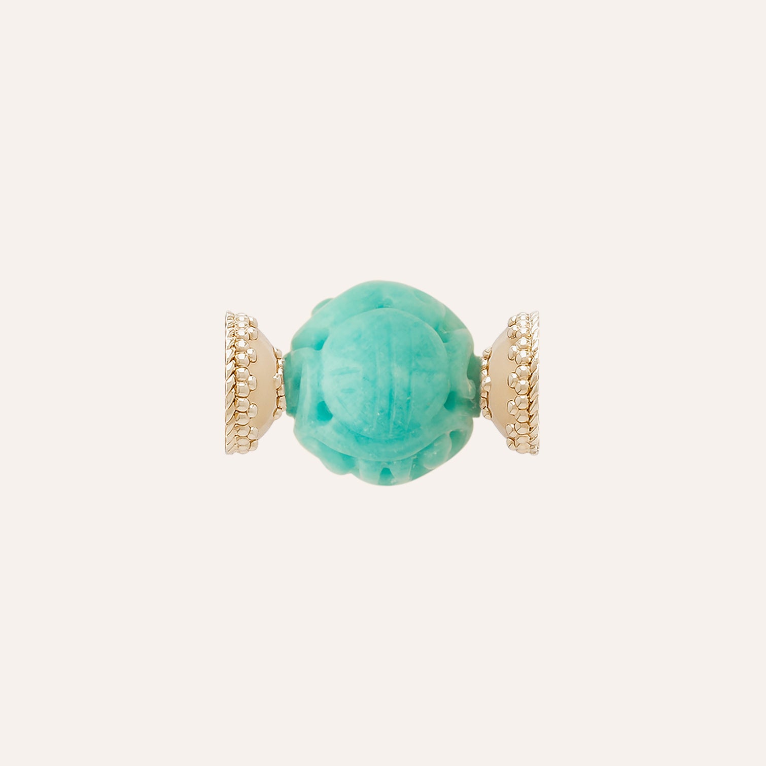 Asian Carved Swirl 20mm Amazonite Centerpiece