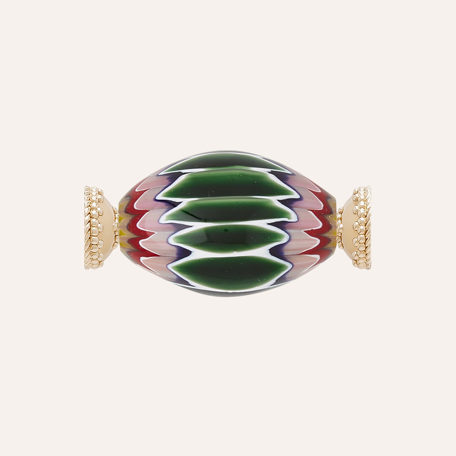 Green & Pink Handmade Glass Bead Centerpiece