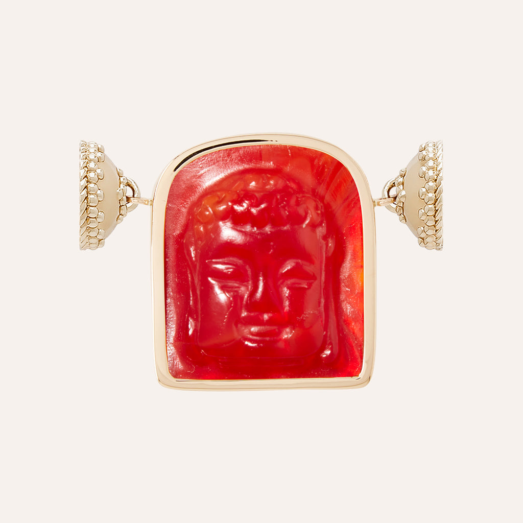 Classic Buddha Scarlet Red Chiara Glass Centerpiece