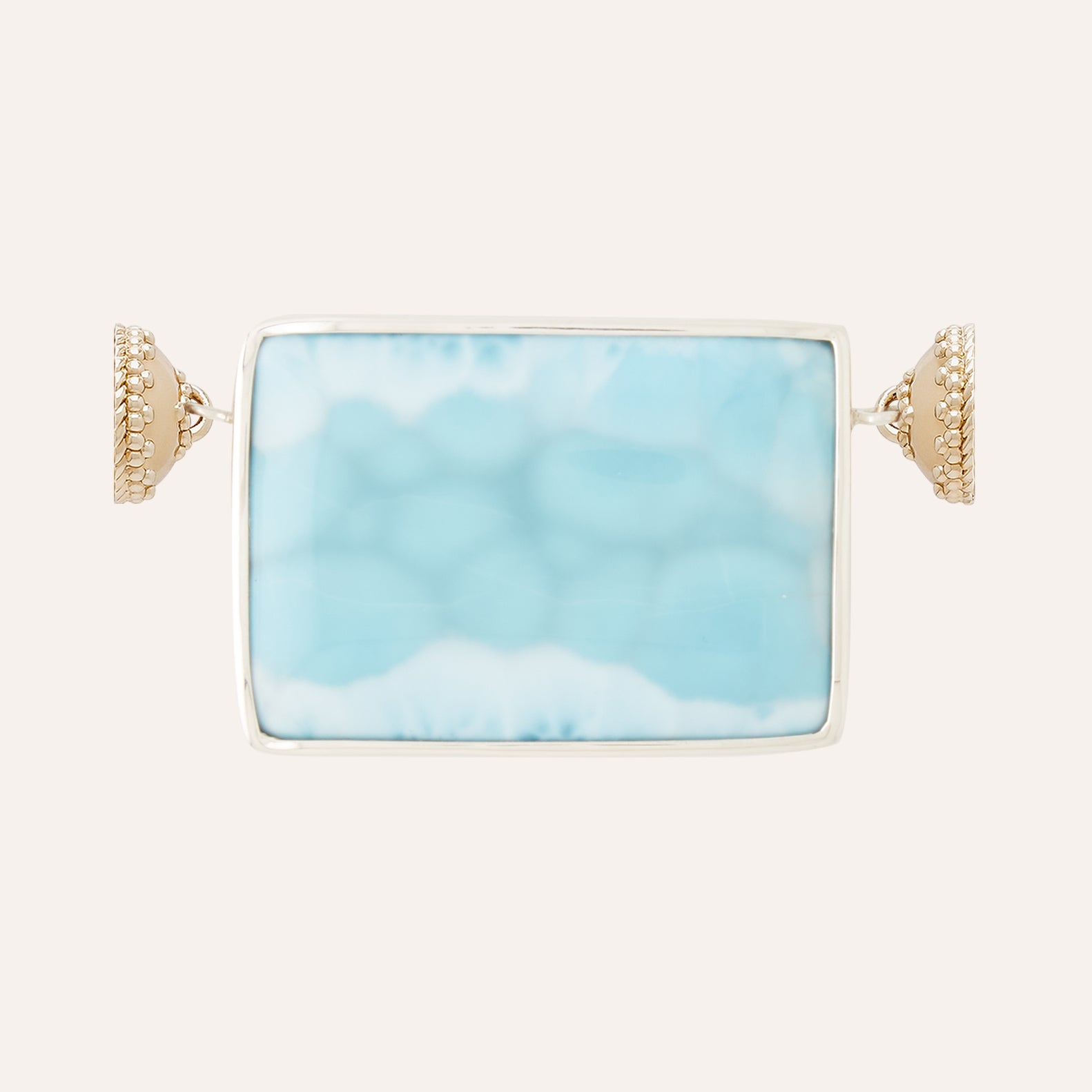 Larimar and Sterling Silver Rectangle Centerpiece