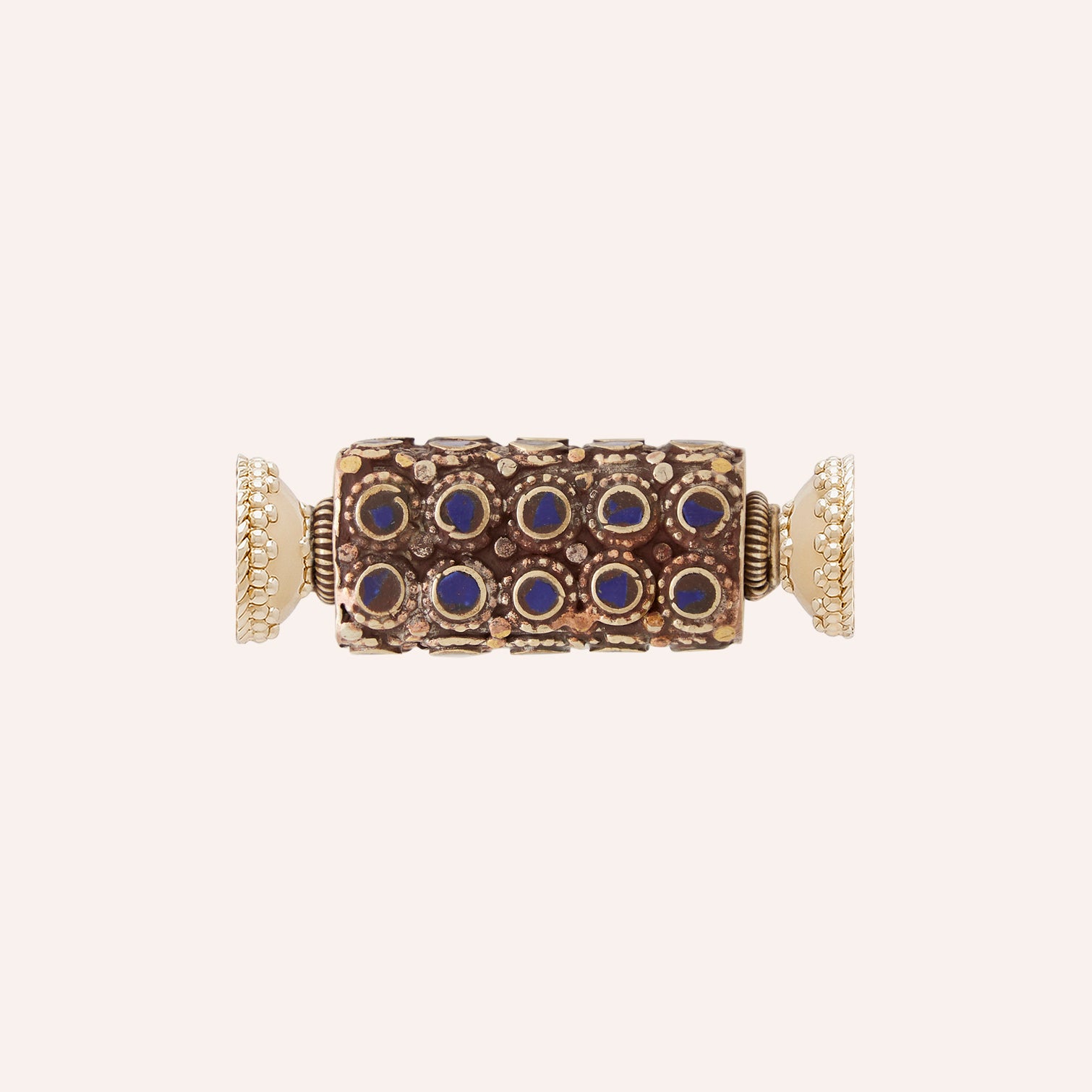 Tibetan Treasure Silver and Lapis Centerpiece